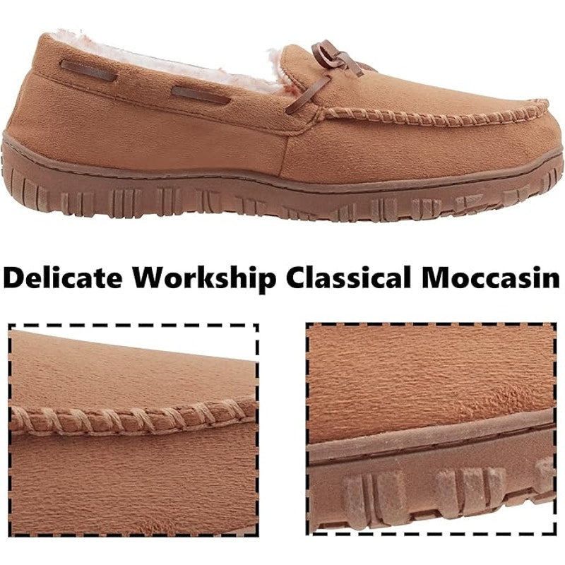 Other Vlly Men's Size 9 Tan Orange Faux Suede Moccasin Slippers Size US 9 / EU 42 - 4 Thumbnail