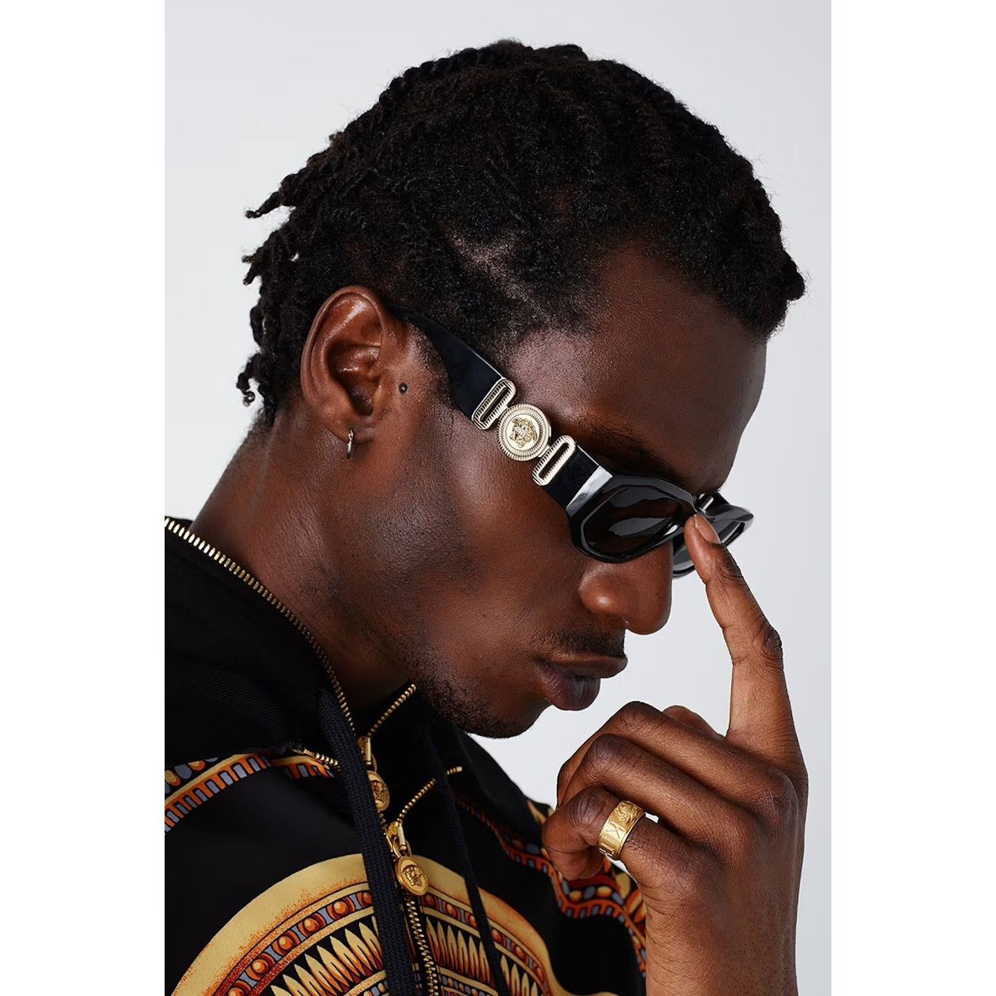 image of New Versace Ve4361 - 542287 Medusa Sunglasses in Black, Men's