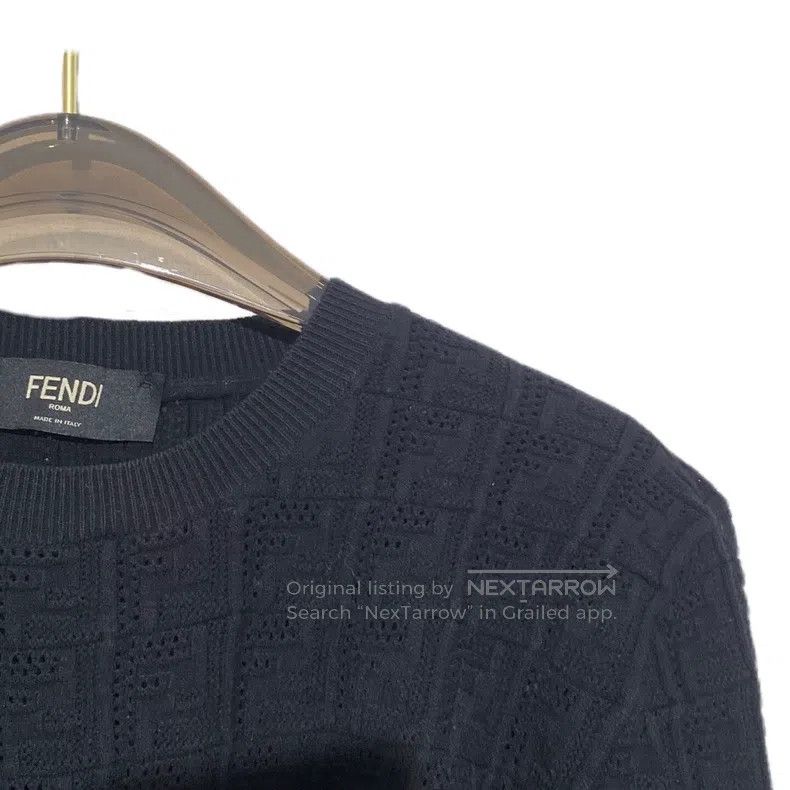 Fendi Fendi Black logo letter full-printed round neck long-sleev Size US L / EU 52-54 / 3 - 4 Thumbnail