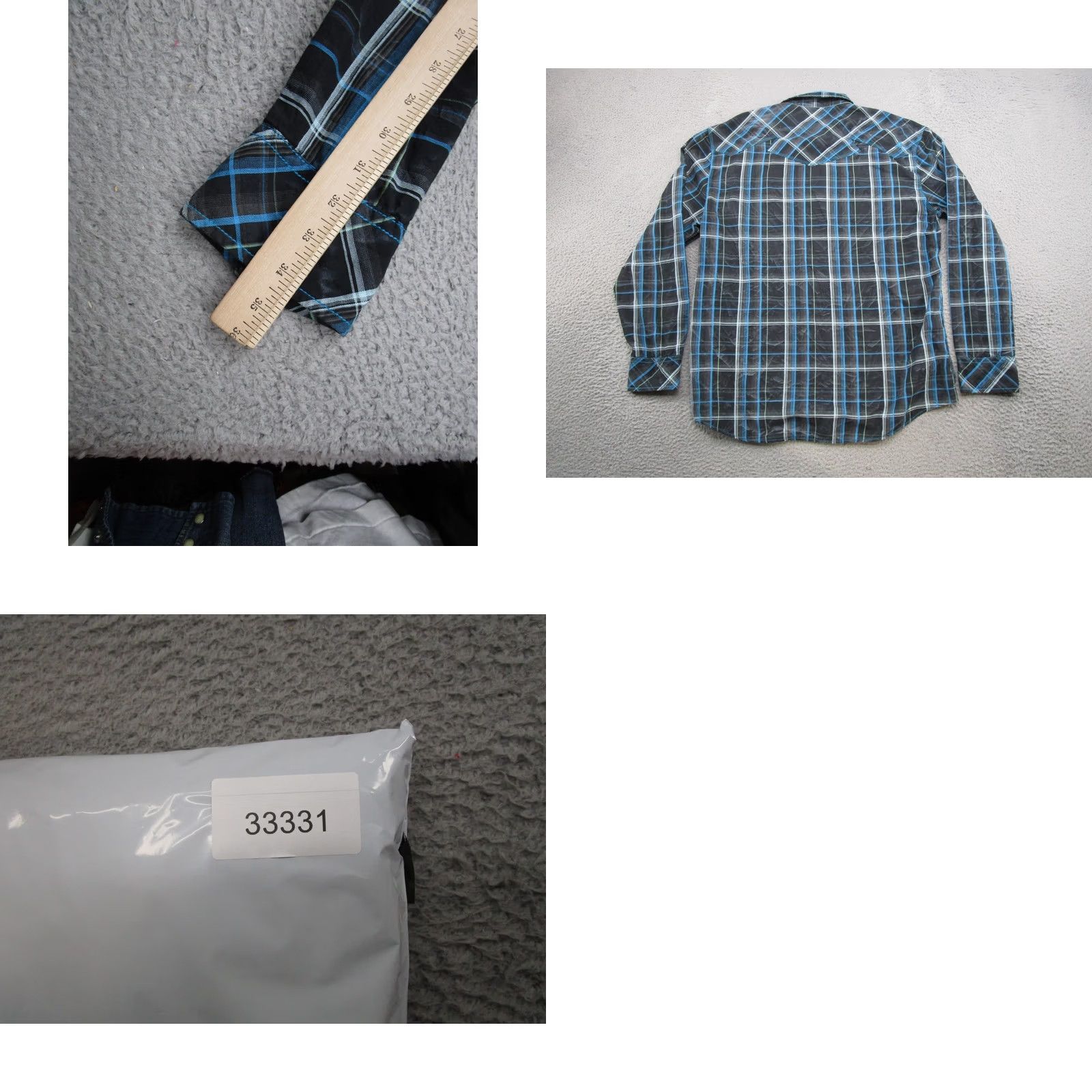 Vintage BKE Men’s Western Athletic Fit Long Sleeve Blue Plaid Pearl Snap Shirt Size 2XL Size US XXL / EU 58 / 5 - 8 Thumbnail