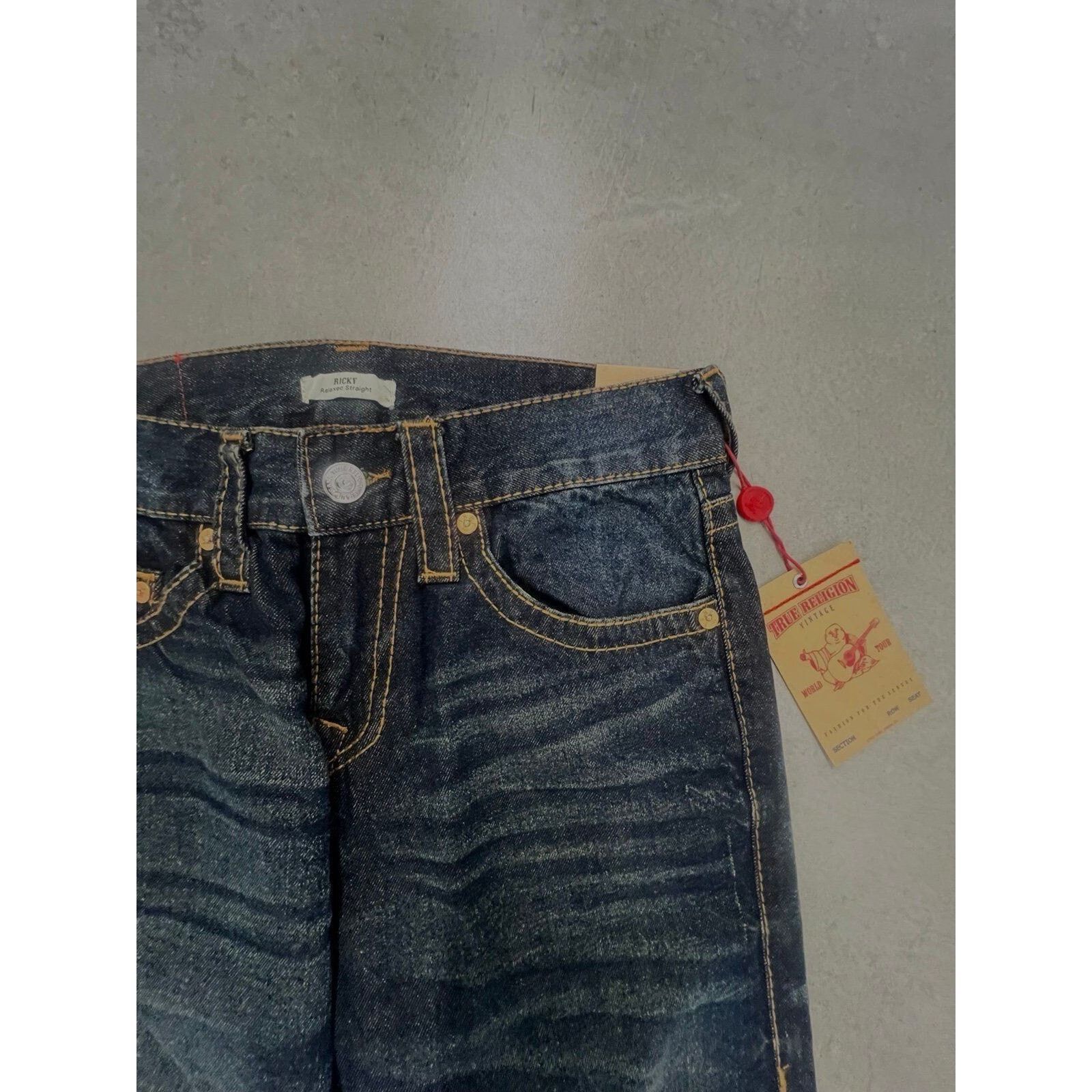 True Religion RICKY PAINTED HORSESHOE BIG T STRAIGHT JEAN Size US 30 / EU 46 - 4 Thumbnail