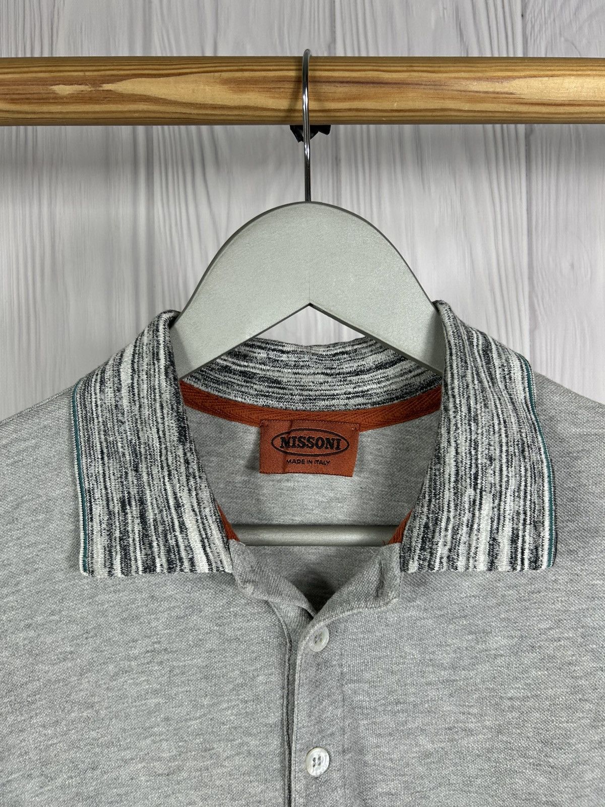 Missoni MISSONI Made In Italy Gray Polo Shirt 100% Cotton Size Size US L / EU 52-54 / 3 - 4 Thumbnail