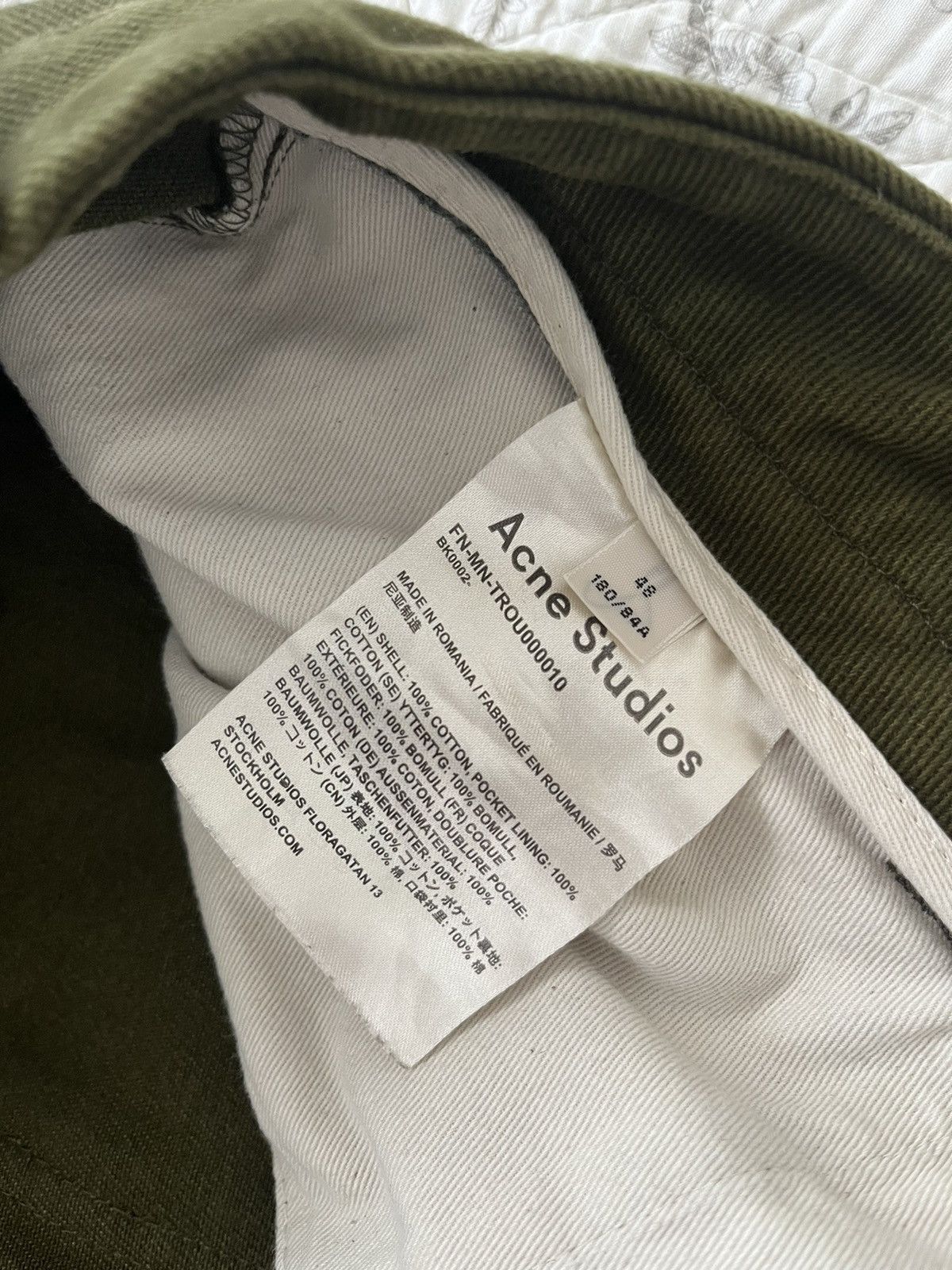 Acne Studios Acne Green Trousers Size US 31 - 4 Thumbnail