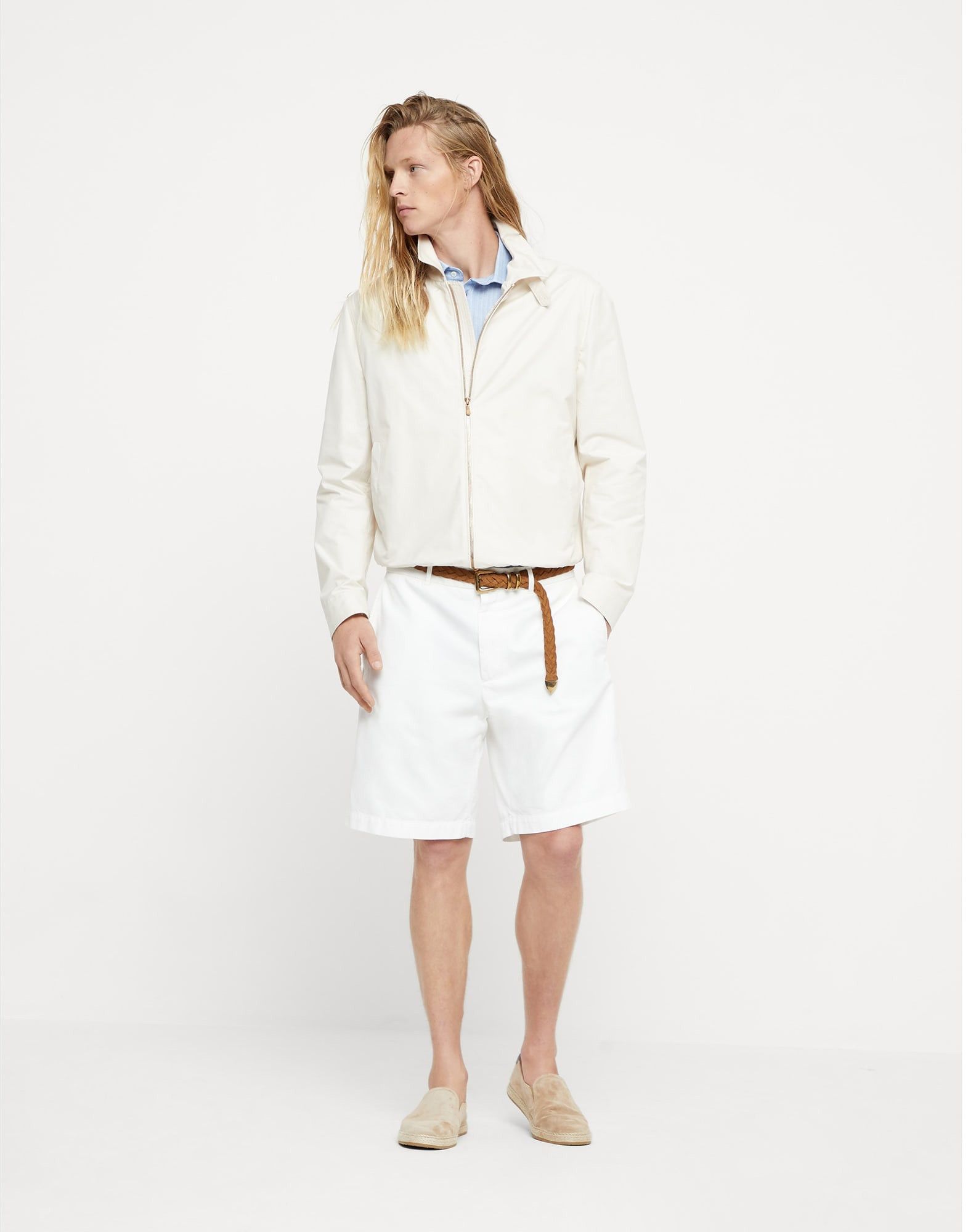 Brunello Cucinelli Jacket Water Resistant in Open White Size US L / EU 52-54 / 3 - 3 Thumbnail