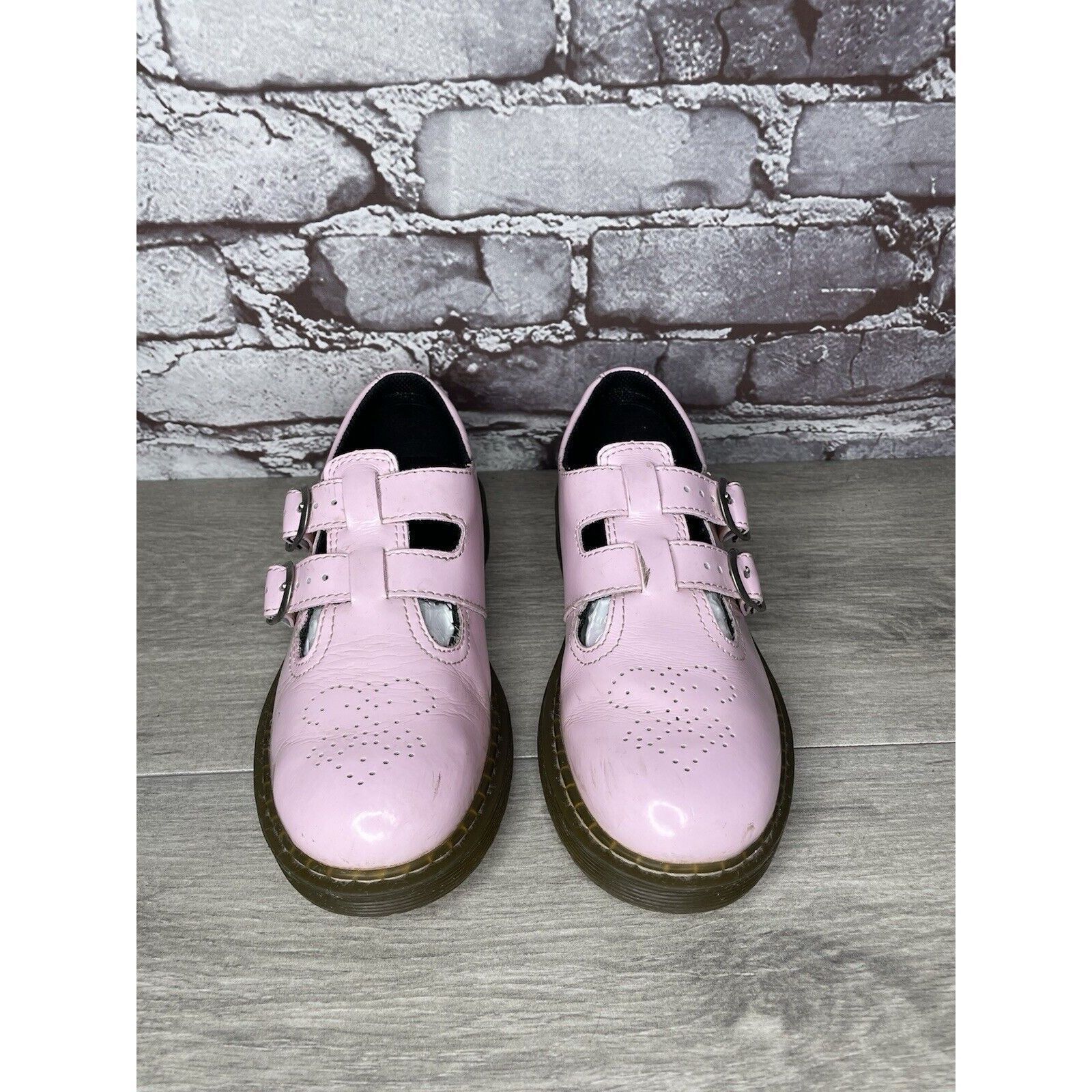 Dr. Martens Dr. Martens 8065 J Pink Patent Leather Mary Jane Strap Shoes Size US 5.5 / IT 35.5 - 21 Thumbnail