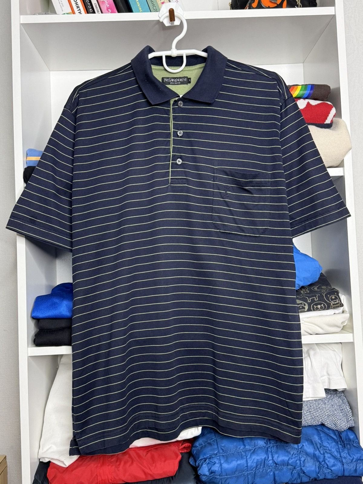 Yves Saint Laurent Vintage YSL YvesSaintLaurent Stripped Polo size l Size US L / EU 52-54 / 3 - 2 Thumbnail