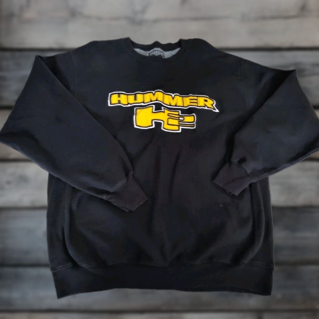 Vintage VINTAGE Steve & Barry's Crewneck Sweatshirt Men XL Black Hummer H2 SUV Car Embroidered Heavyweight Size US XL / EU 56 / 4 - 1 Thumbnail