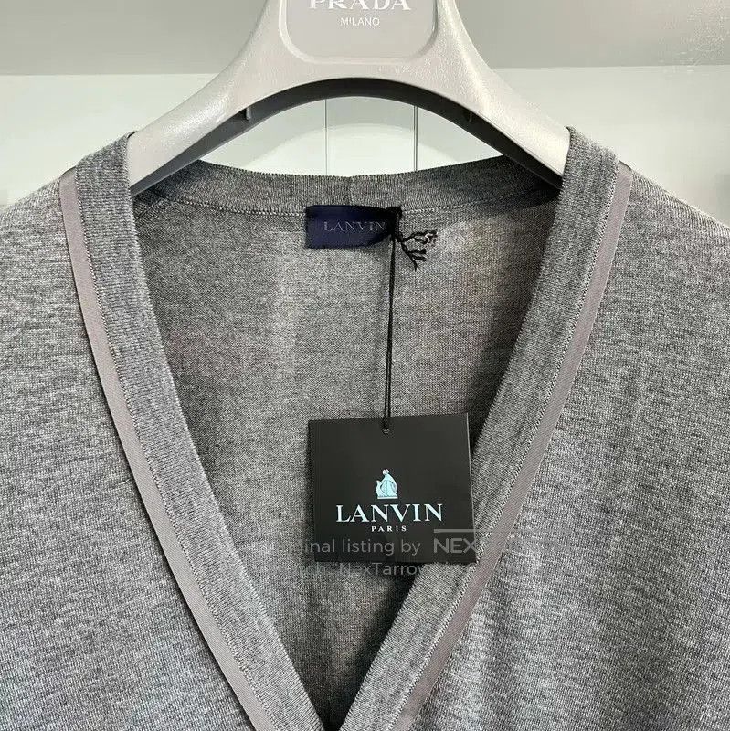 Lanvin Lanvin Men's Gray Wool Long Sleeve Top . Size US M / EU 48-50 / 2 - 2 Thumbnail