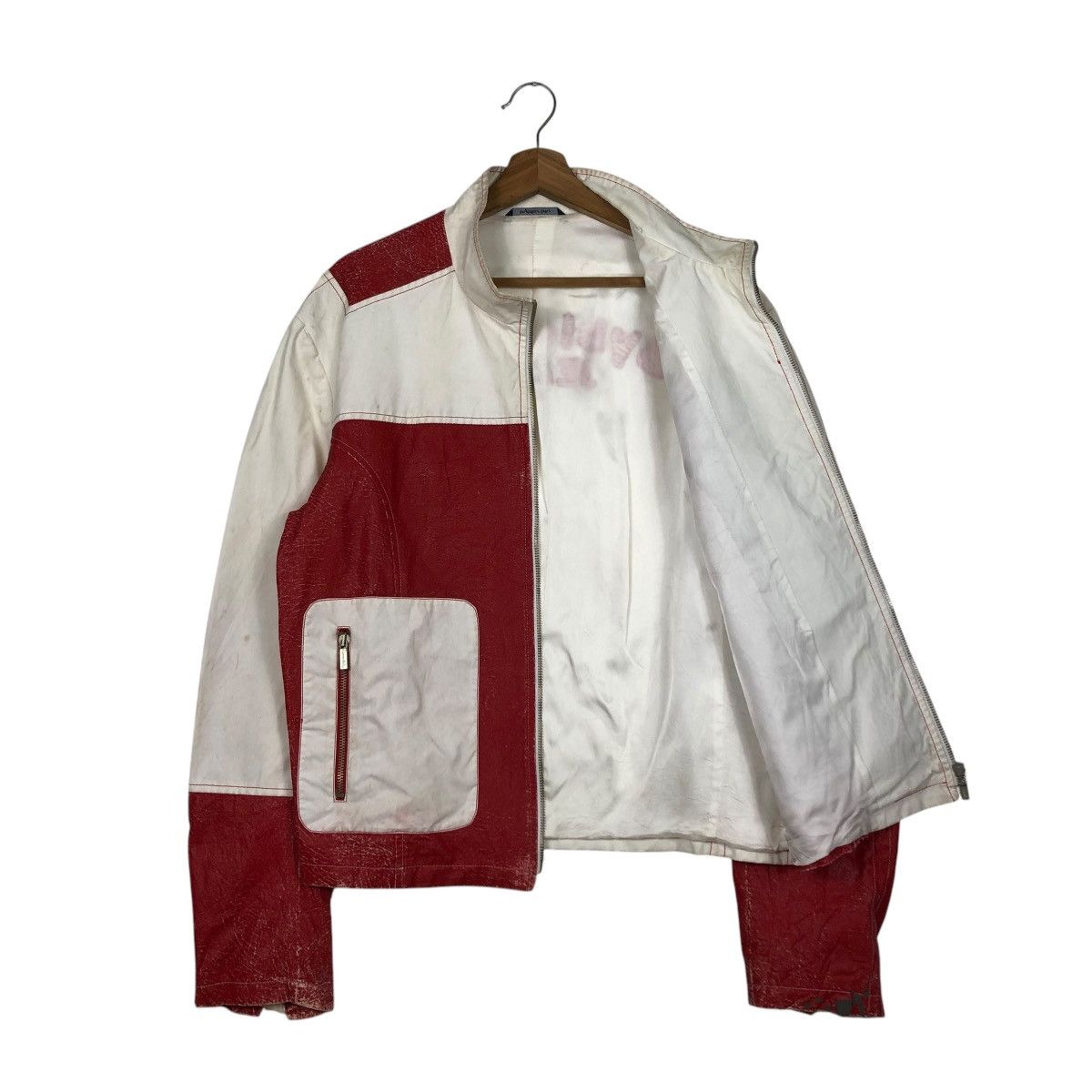 Vintage 🔥VINTAGE BIKER JACKET BYBLOS BLU ITALY LAMPO ZIPPER Size US M / EU 48-50 / 2 - 13 Thumbnail