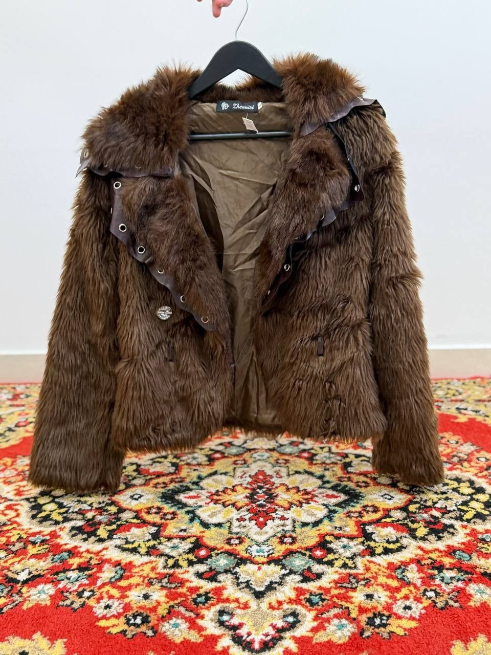 Japanese Brand Vintage Avant-Garde Faux Fur Y2K Leopard Jacket Size S / US 4 / IT 40 - 8 Thumbnail