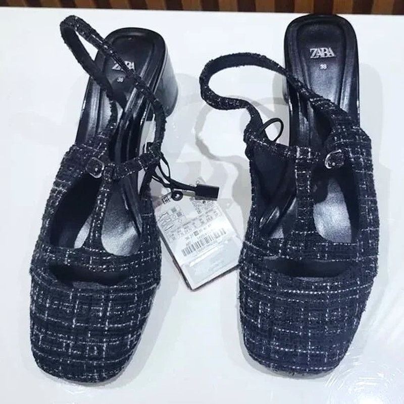 Zara RARE!!! ZARA Textured Slingbacks NWT Size US 8 / IT 38 - 8 Thumbnail