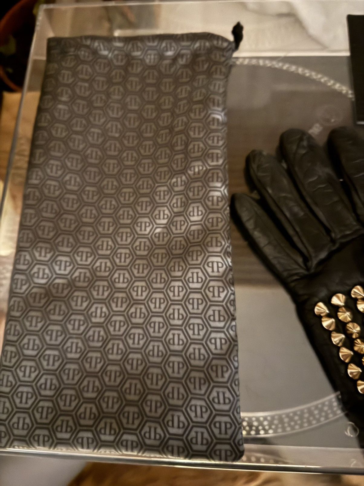 Philipp Plein Philipp Plein Leather Stud Gloves Size ONE SIZE - 3 Thumbnail