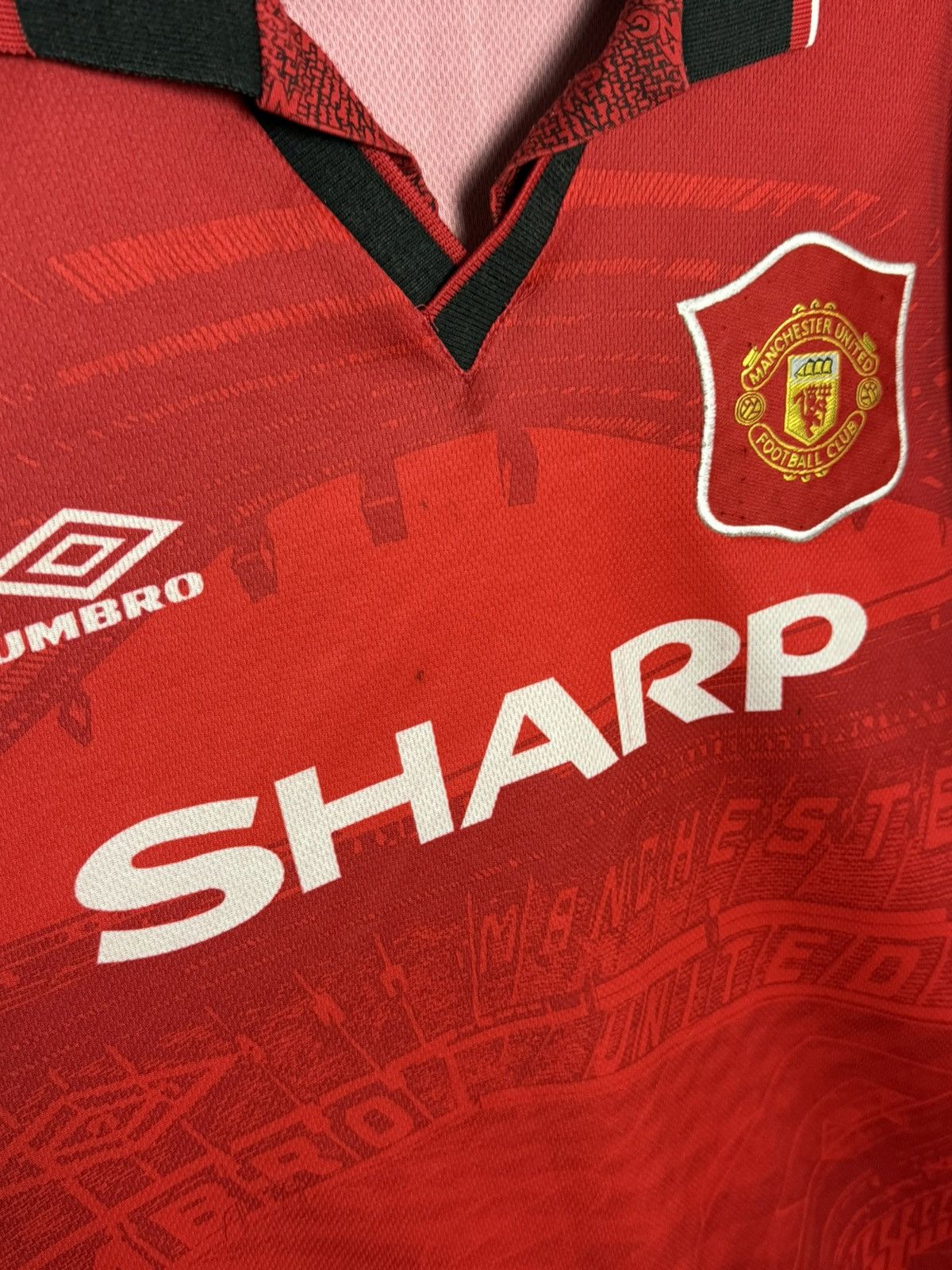 Umbro Manchester United 94/95 Home Football Jersey T-Shirt Size US XL / EU 56 / 4 - 5 Thumbnail
