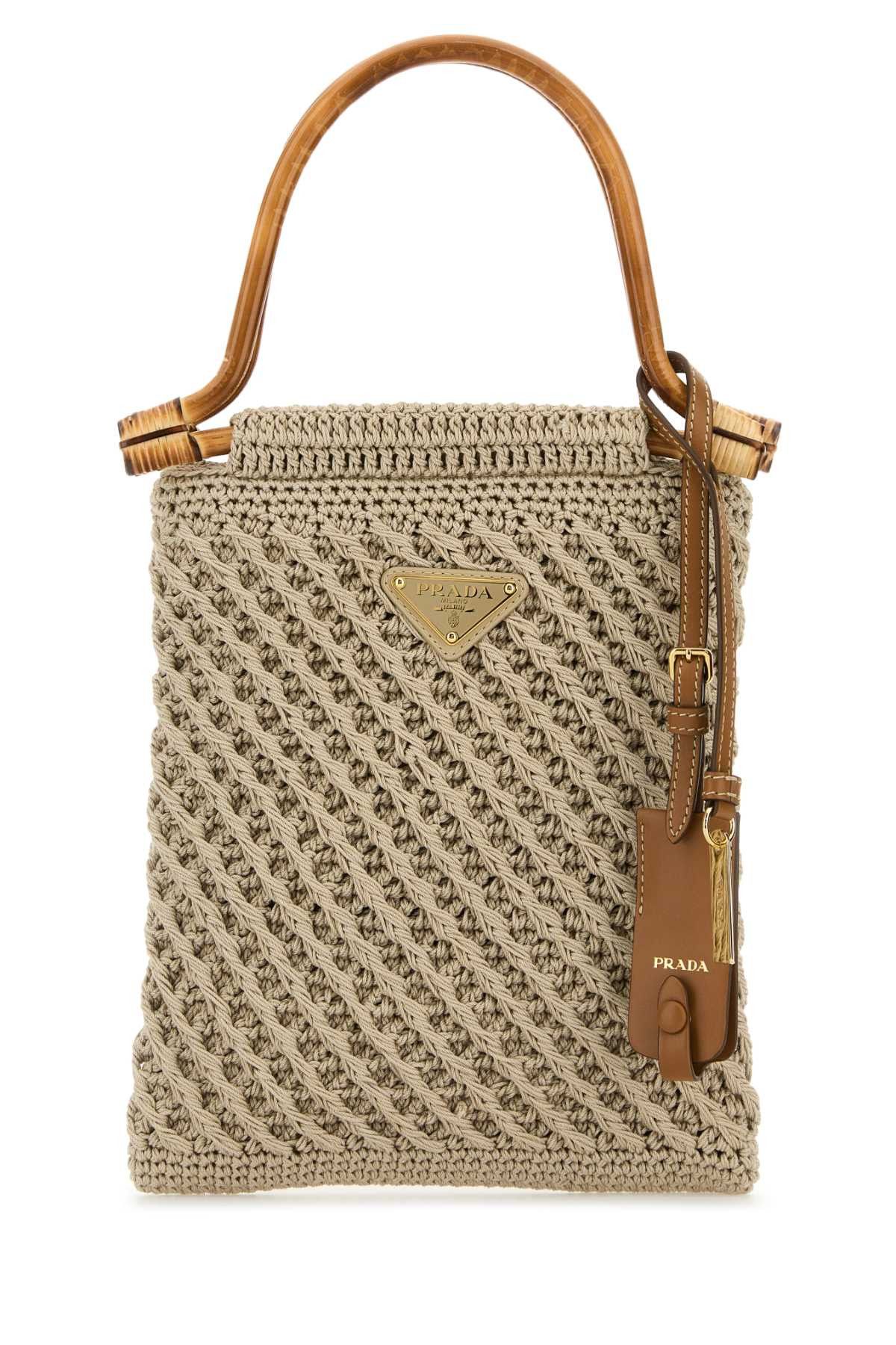 Prada Cappuccino Crochet Handbag Size ONE SIZE - 1 Thumbnail
