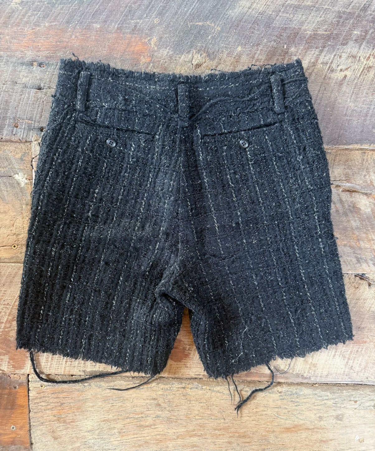 Junya Watanabe Junya Watanabe AW04 Distressed Tweed Glitter Shorts Size US 30 / EU 46 - 13 Thumbnail