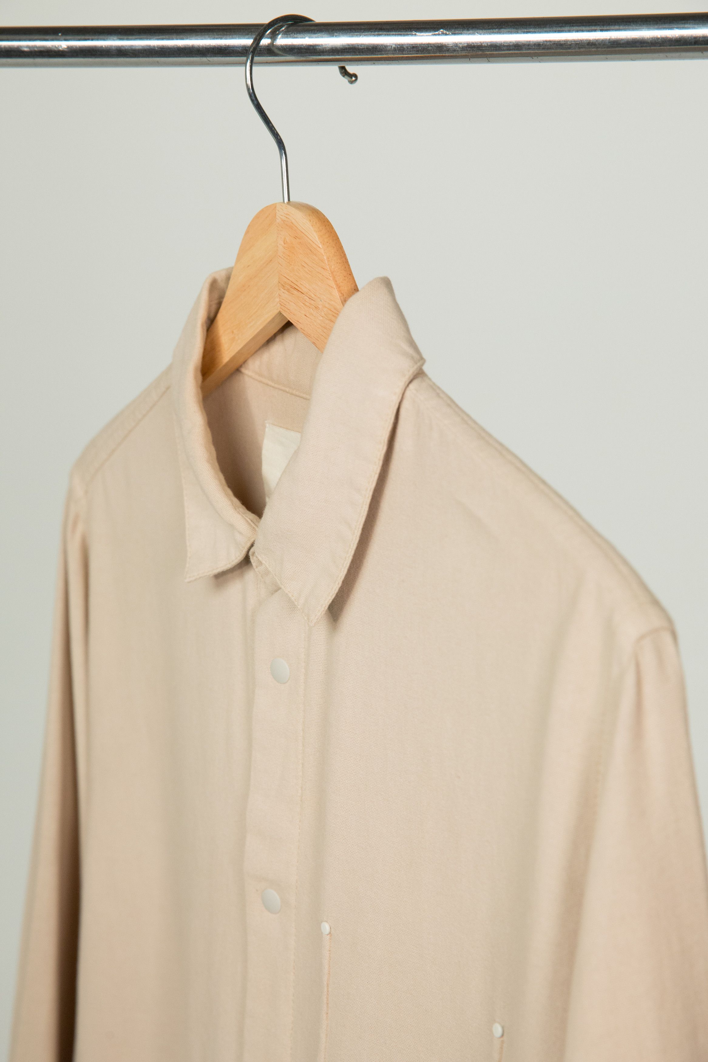 Folk Folk Flannel Pop Stud Shirt in Sand Size US S / EU 44-46 / 1 - 8 Thumbnail