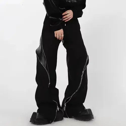 Other Zipper Men Pants Vertical Straight Trousers Size US 29 - 1 Thumbnail