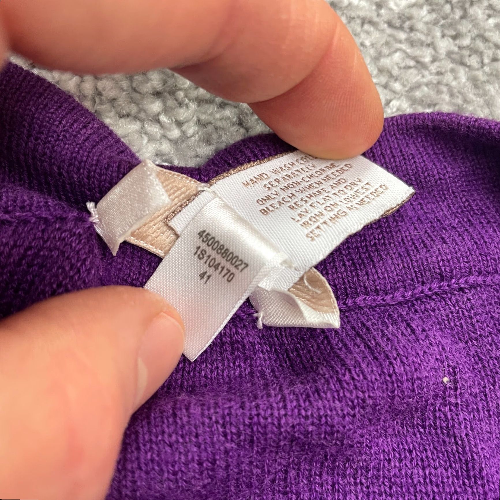 Vintage Chico's Sweater Shirt Womens M Purple V-Neck Short Sleeve Knit Pocket Casual Knitwear Regular Fit Pullover Housewears Size M / US 6-8 / IT 42-44 - 7 Thumbnail