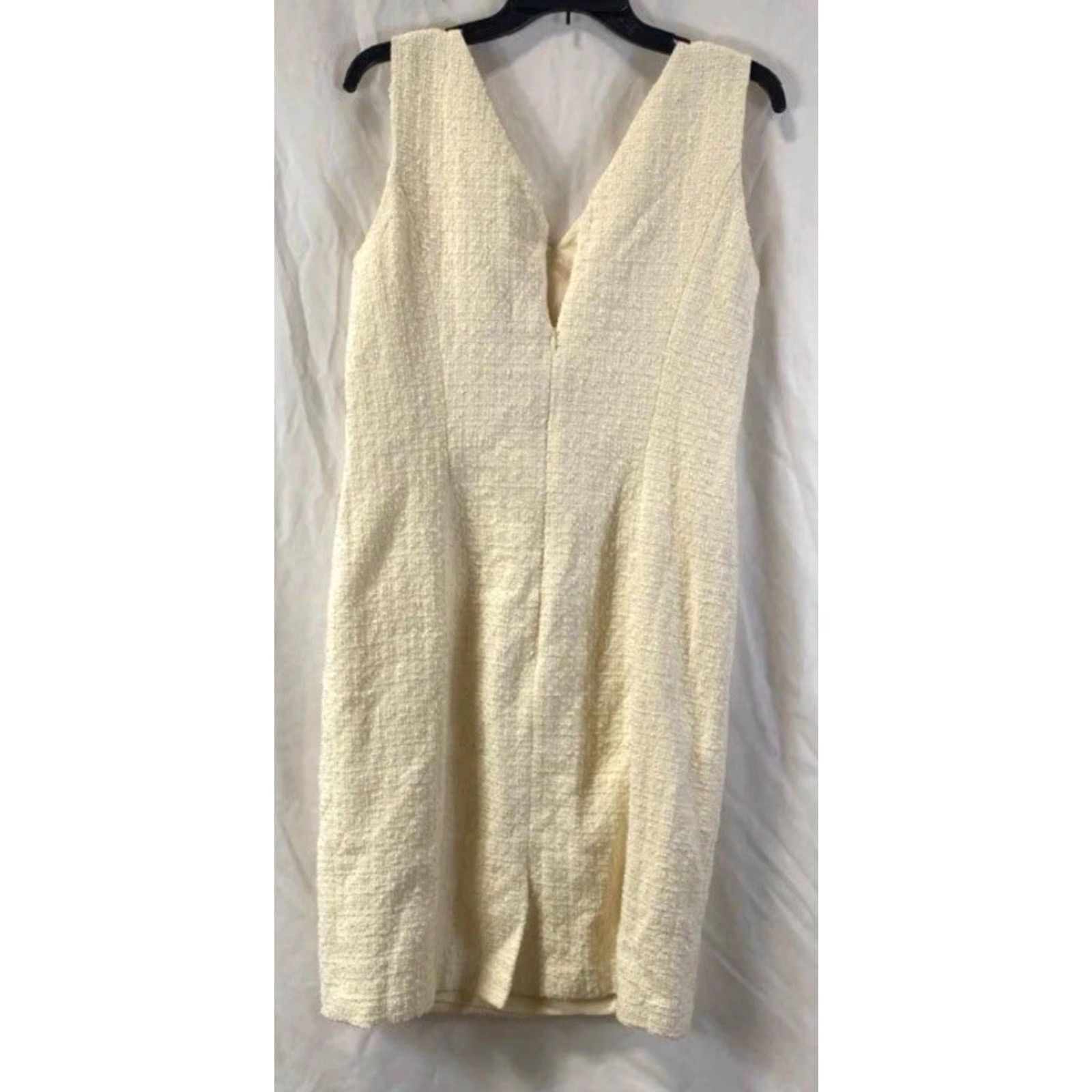 Anne Klein Anne Klein Dress Women's Sheath V-Neck Sleeveless Zip Knee Length Ivory 10 Size L / US 10 / IT 46 - 2 Thumbnail