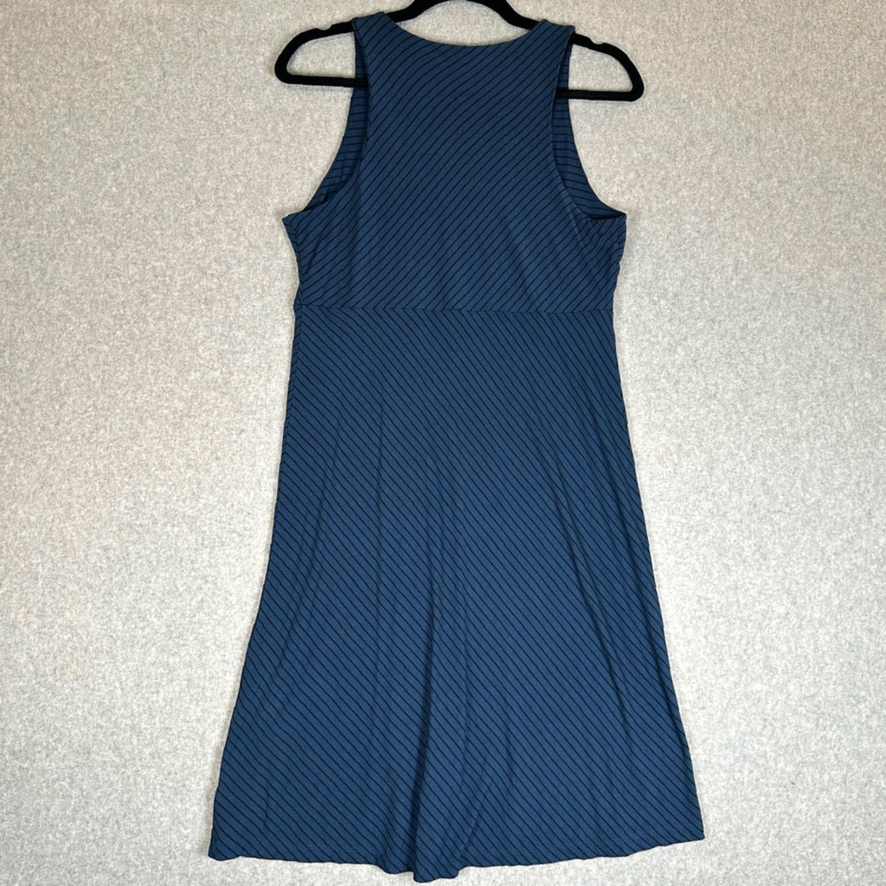 Athleta Athleta Women Shift Dress Midi Sleeveless Stripe Blue Black Stretch M Size M / US 6-8 / IT 42-44 - 6 Thumbnail