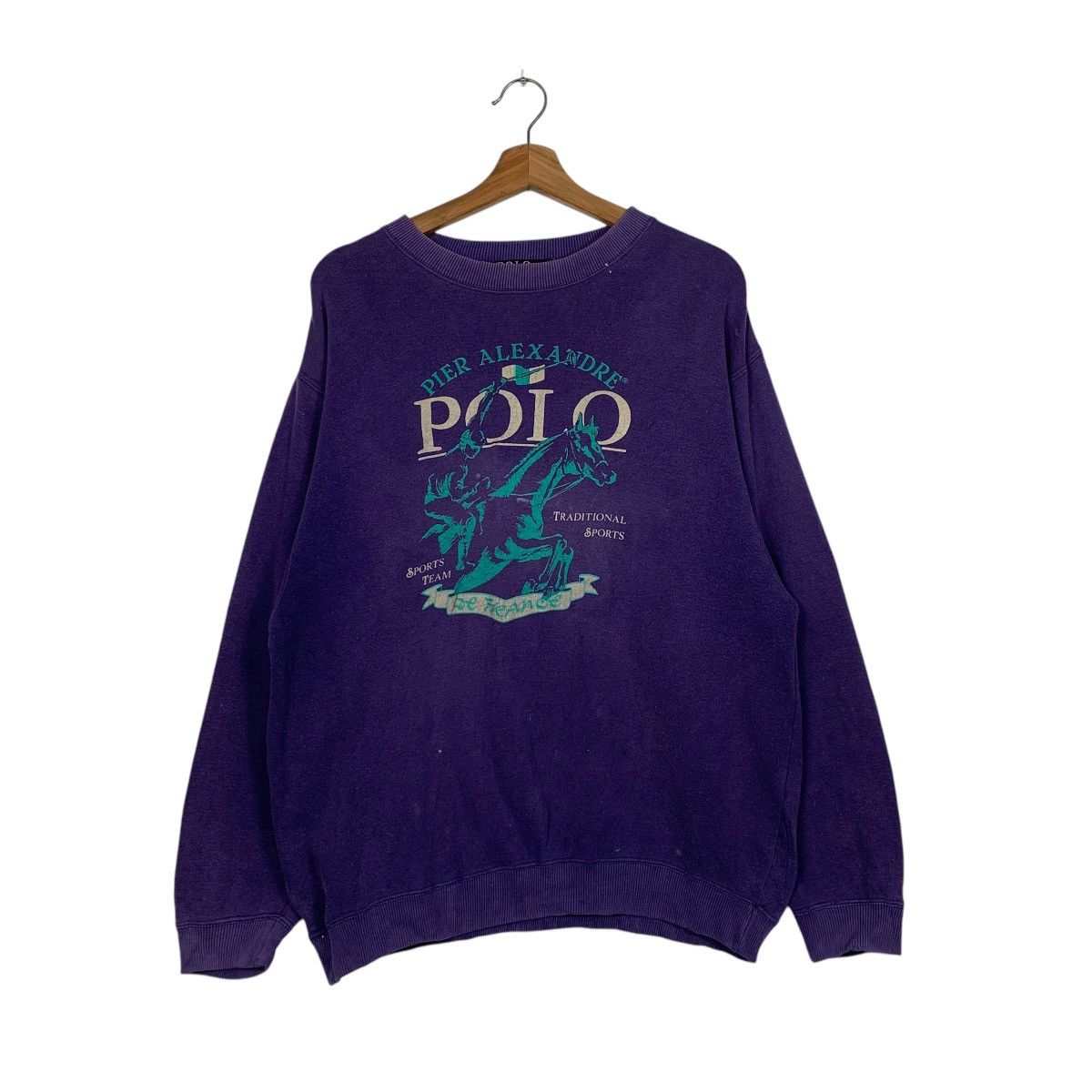 Japanese Brand Polo De Pier Alexandre Big Logo Purple Sweatshirt Size US L / EU 52-54 / 3 - 1 Thumbnail