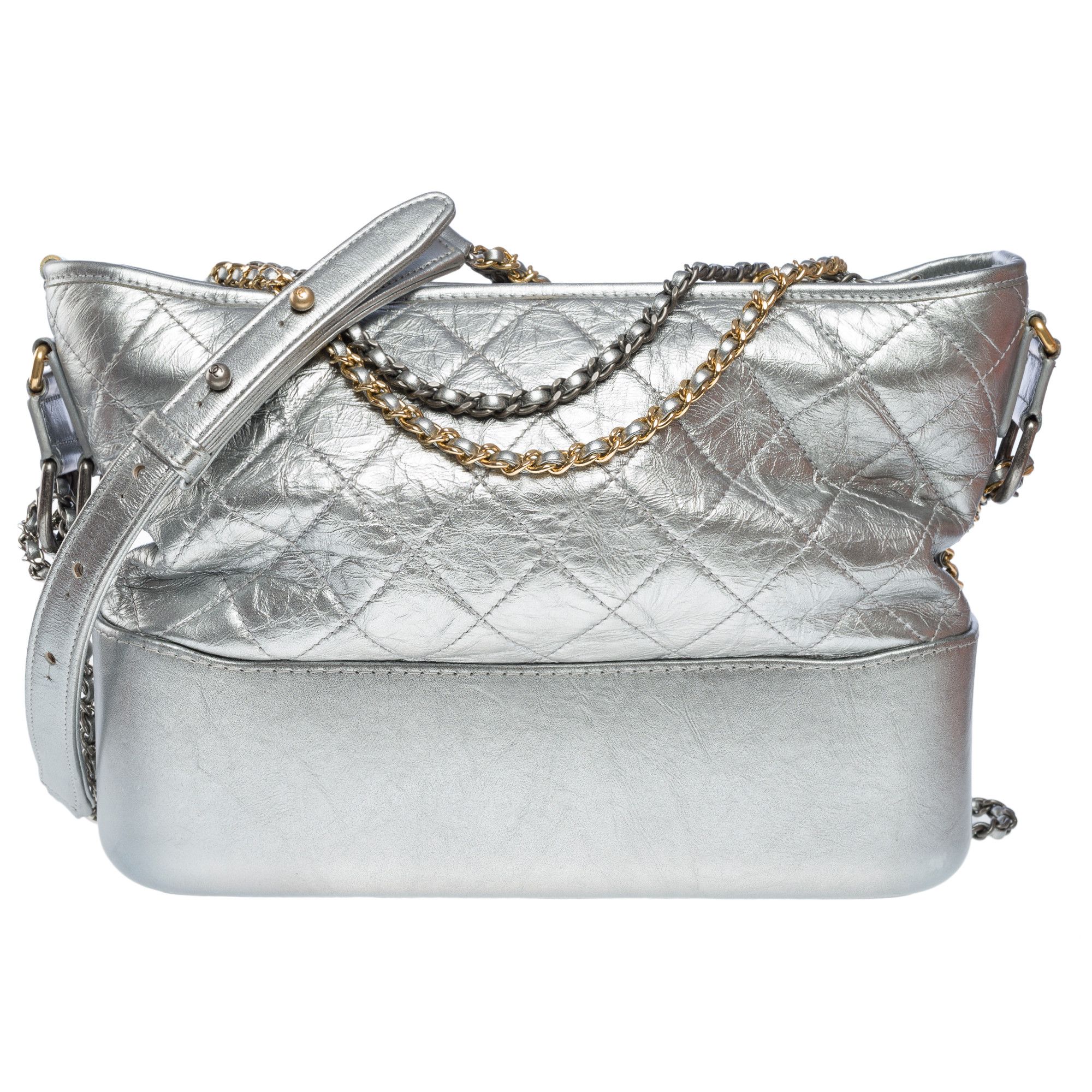 Chanel Chanel Gabrielle Bag in Silver Leather Size ONE SIZE - 2 Thumbnail