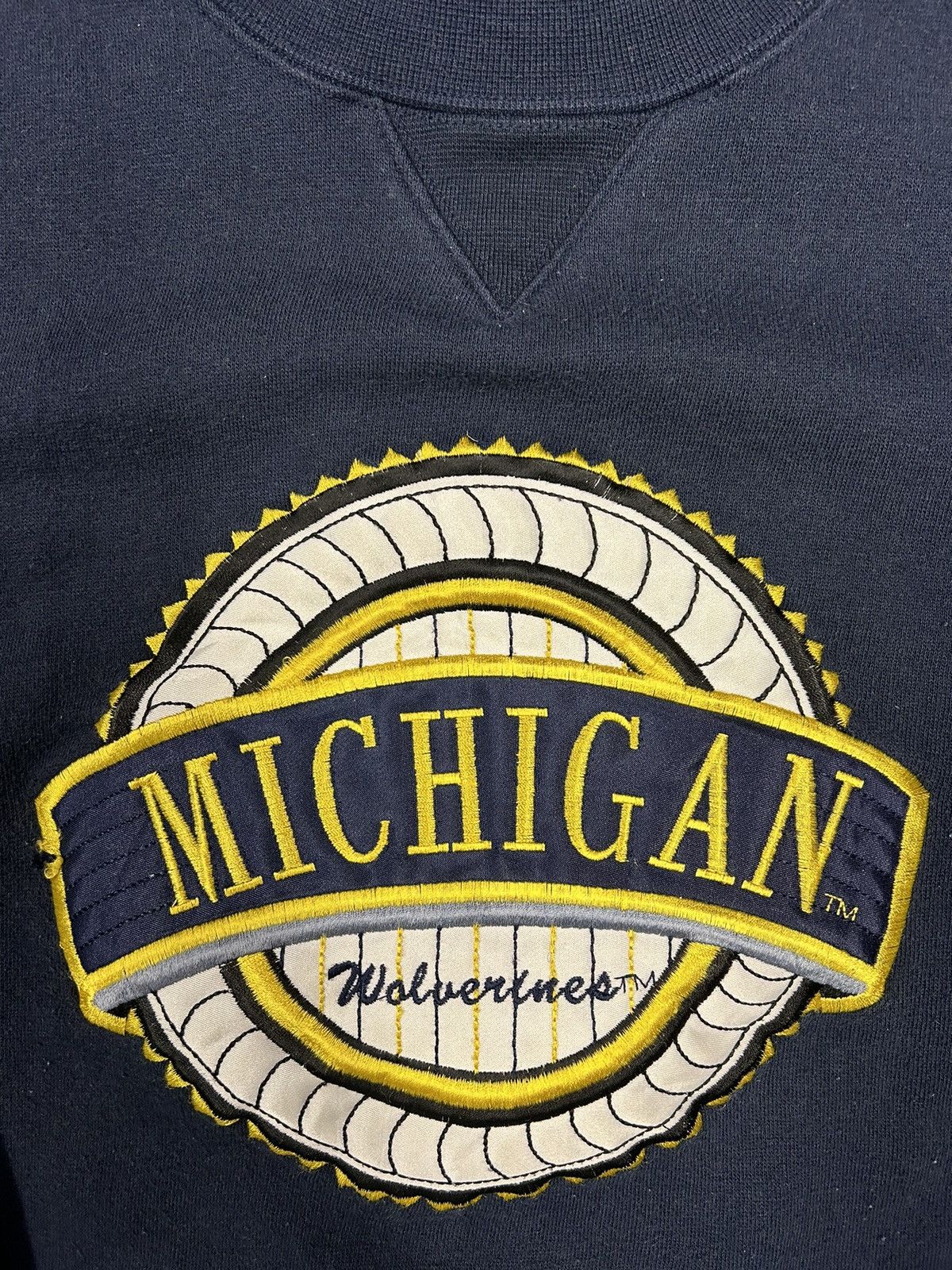 Vintage Crazy Vintage 90 Essential Navy Michigan University Crewneck Size US M / EU 48-50 / 2 - 2 Thumbnail