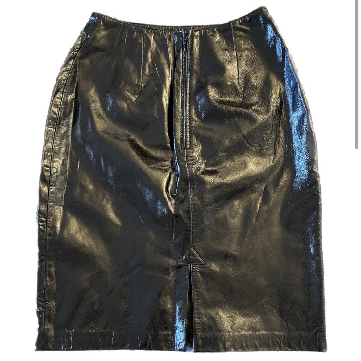 Vintage vintage patent leather pencil skirt by andrea jovine, sz 2-4 Size 26" / US 2 / IT 38 - 2 Thumbnail