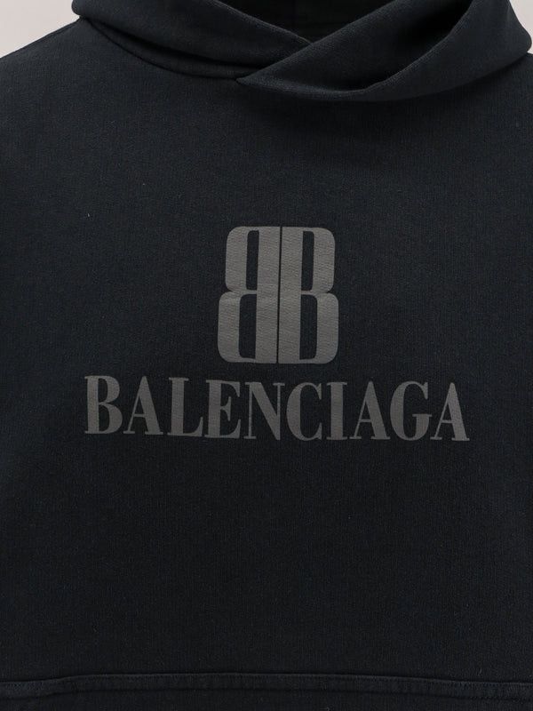 Balenciaga o1bcso1str0326 Nano BB Cropped Hoodie in Black Size S / US 4 / IT 40 - 5 Thumbnail