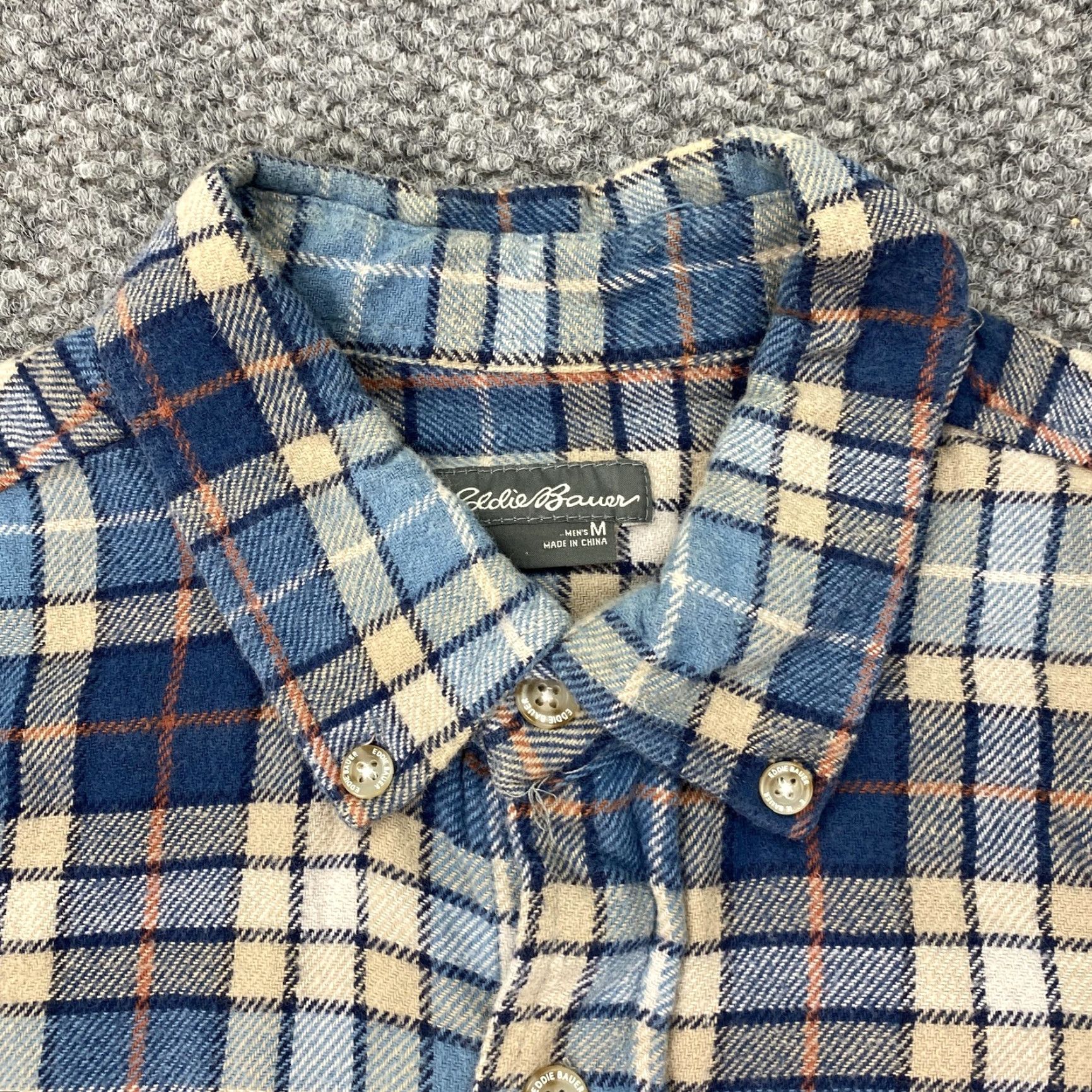 Eddie Bauer VINTAGE Eddie Bauer Shirt Mens Medium Blue Plaid Flannel Button-Down Casual Outdoor Size US M / EU 48-50 / 2 - 2 Thumbnail
