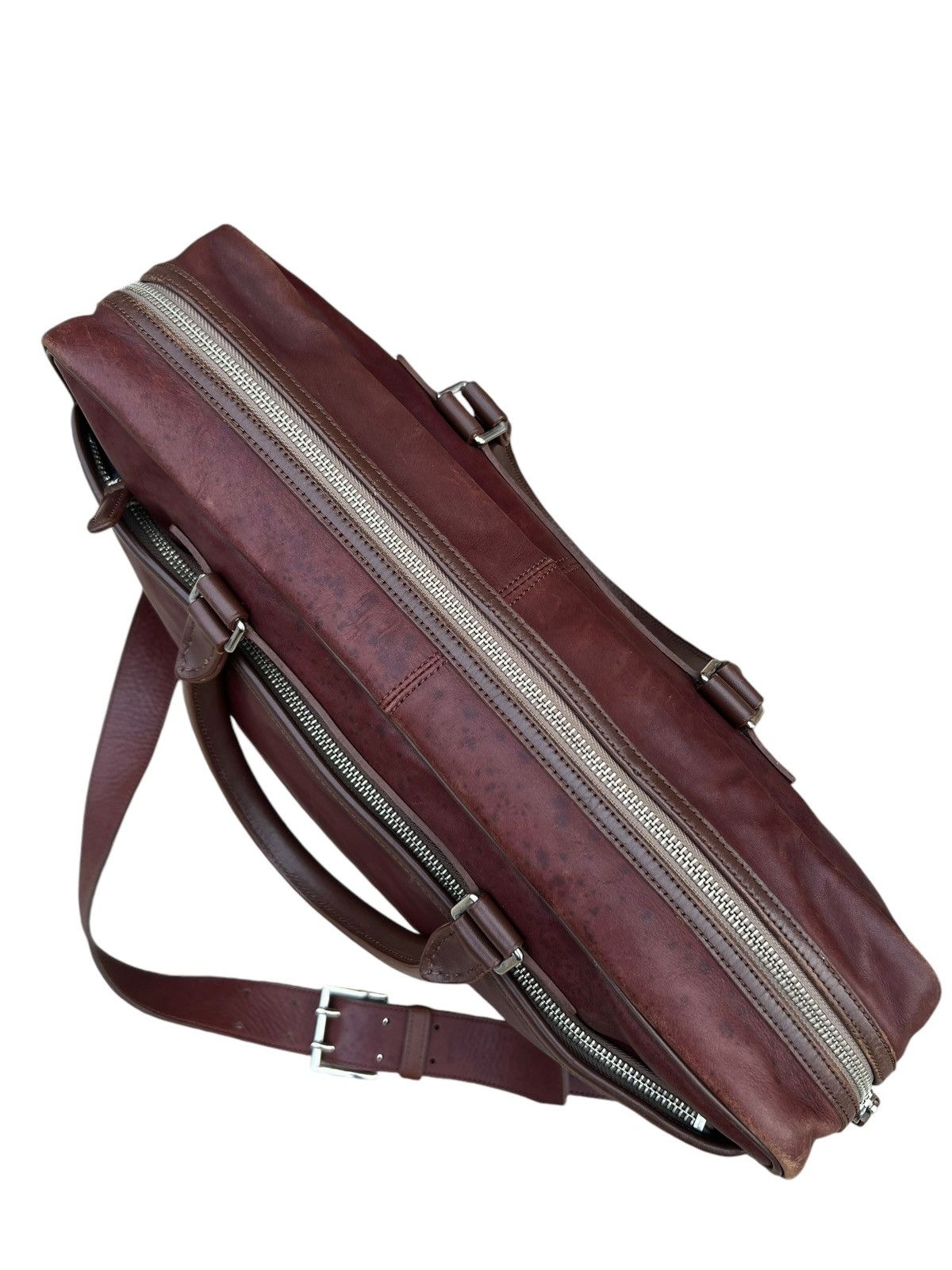 Japanese Brand × Leather Somes Saddle Japan Distressed Patina Leather 2 Way Bag Size ONE SIZE - 19 Thumbnail