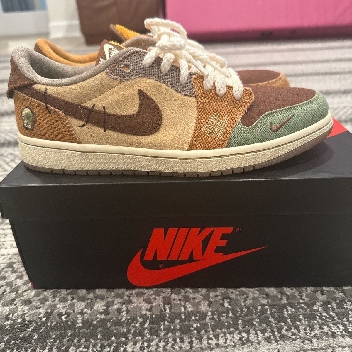 Nike Zion Williamson x Air Jordan 1 Retro Low OG 'Voodoo' Size US 7.5 / EU 40-41 - 4 Thumbnail