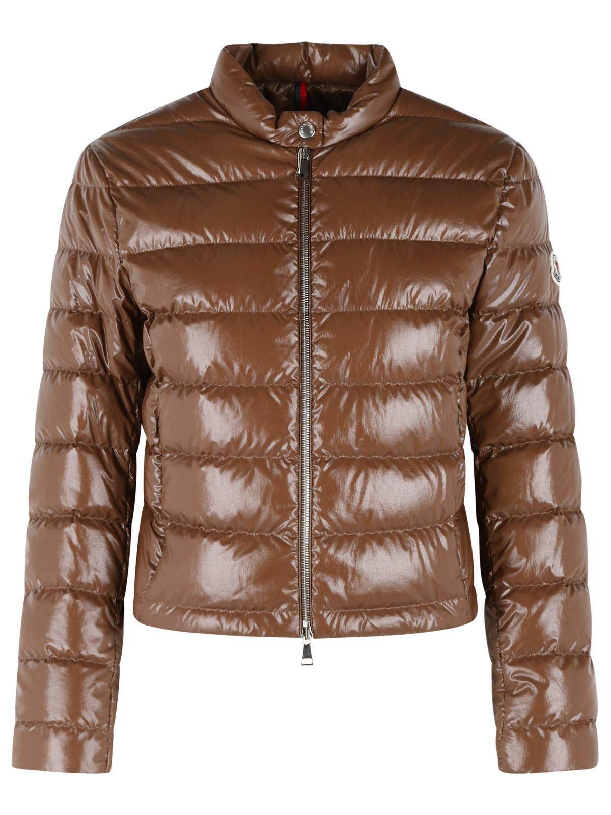 Moncler MONCLER 'Papillon' Short Brown Polyamide Down Jacket Size M / US 6-8 / IT 42-44 - 1 Thumbnail