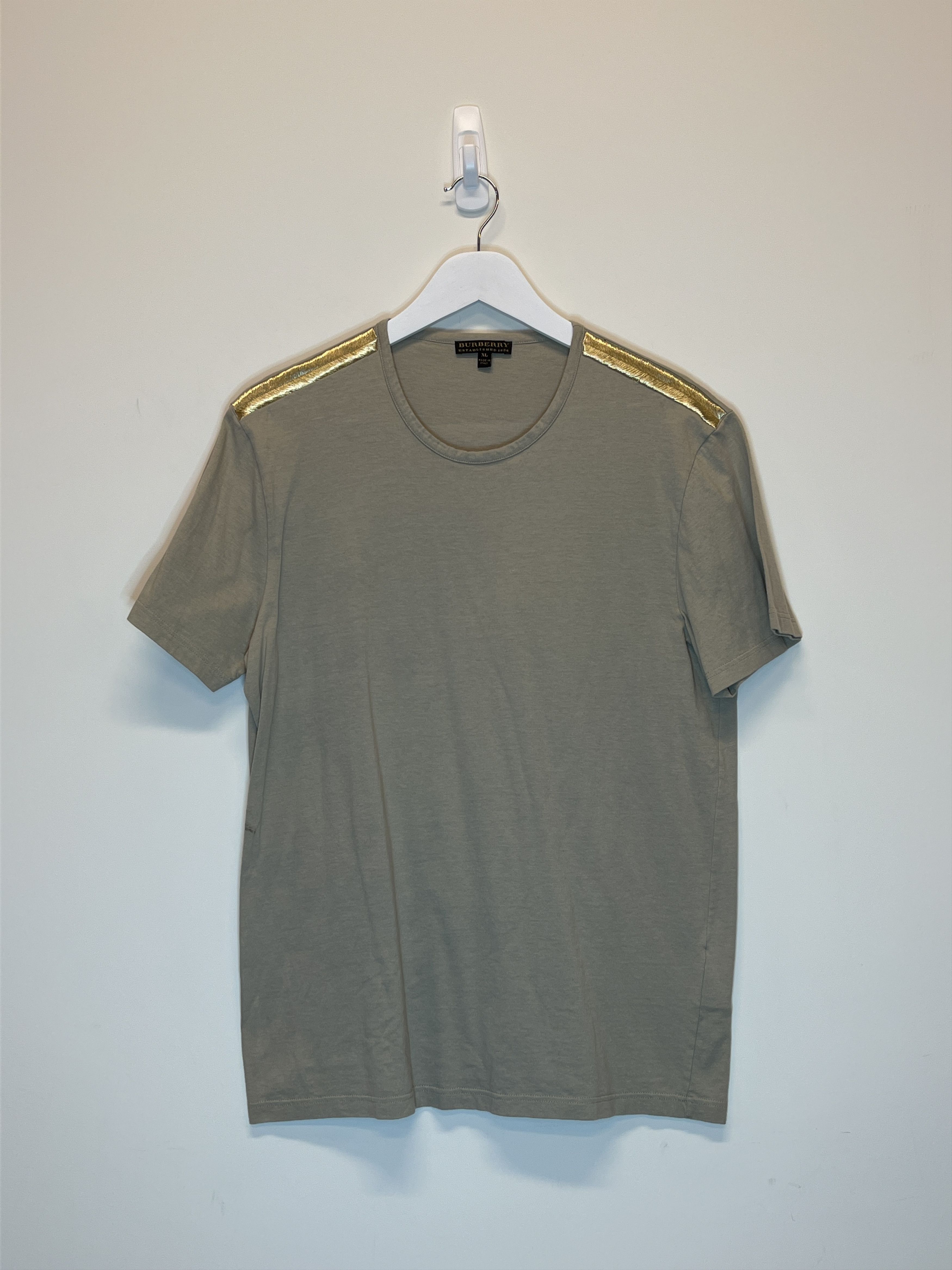 Burberry Gold Lurex Stripe T-Shirt Size US XL / EU 56 / 4 - 1 Thumbnail