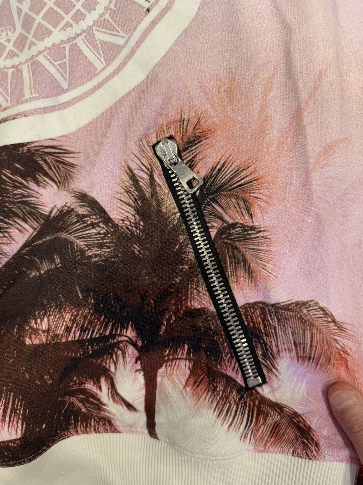 Balmain Balmain Paris Palm Tree Sunset Zip Hoodie SS19 - Size S Size US S / EU 44-46 / 1 - 5 Thumbnail