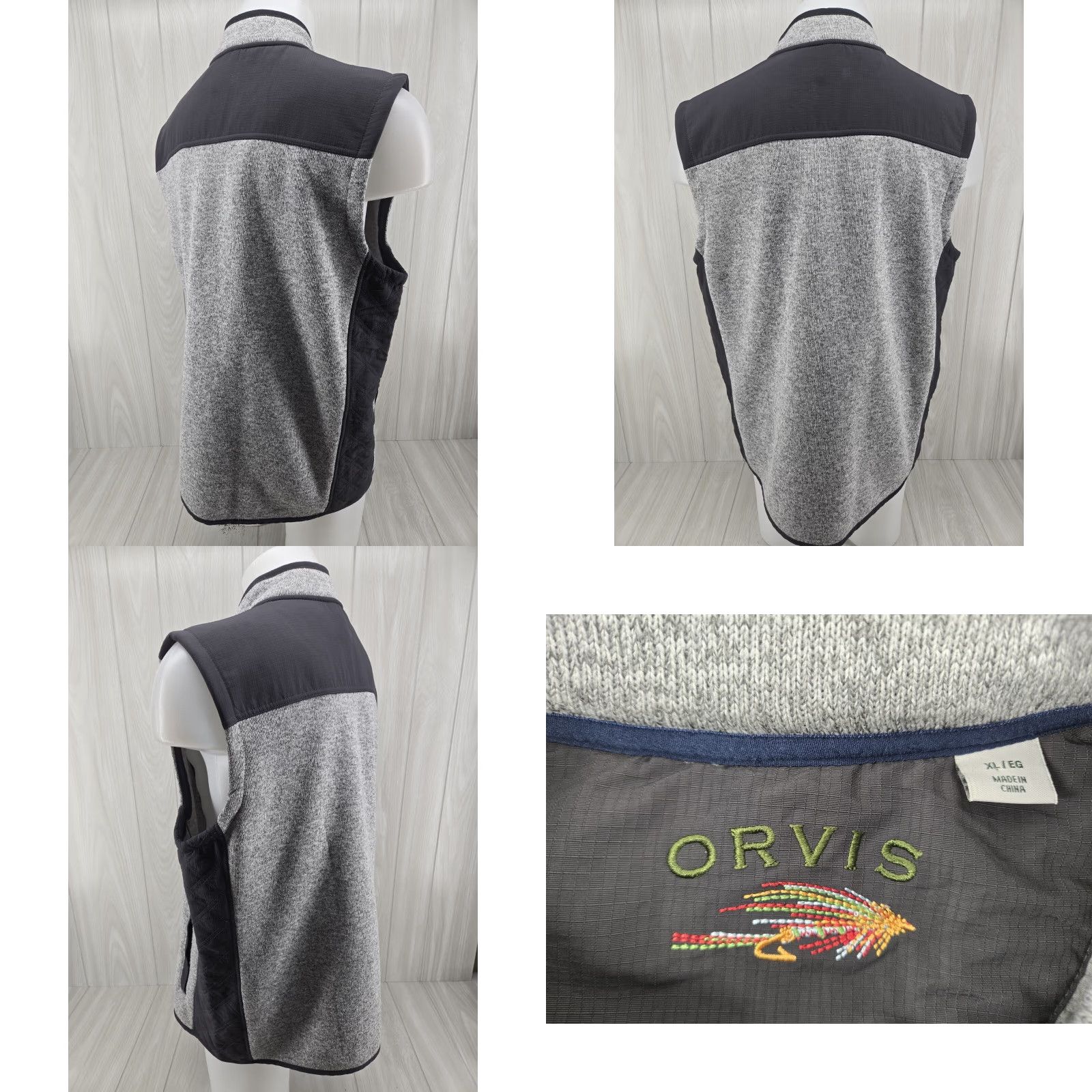 Orvis VINTAGE Orvis Sweater Fleece Vest Jacket Gray Men's XL Size US XL / EU 56 / 4 - 8 Thumbnail
