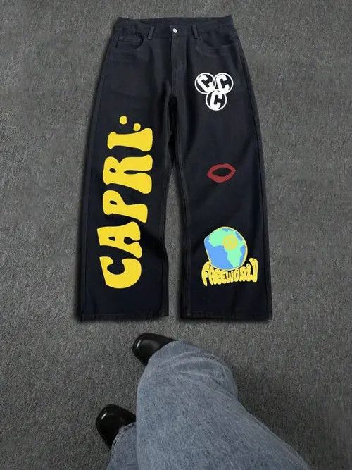 Jean × Vintage Baggy skate Y2K Street graphic drip jeans Size US 30 / EU 46 - 4 Thumbnail