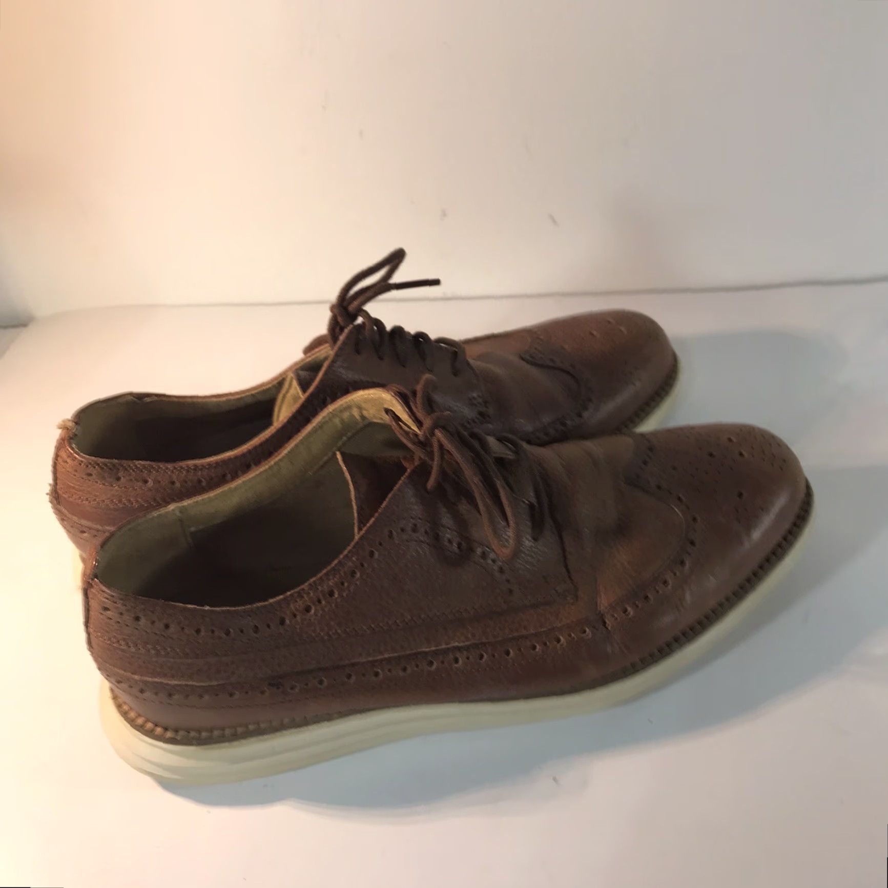 Cole Haan Cole Haan Grand OS Mens Dress Shoes Wingtips Leather Brown Size 9M Going Out Size US 9 / EU 42 - 4 Thumbnail
