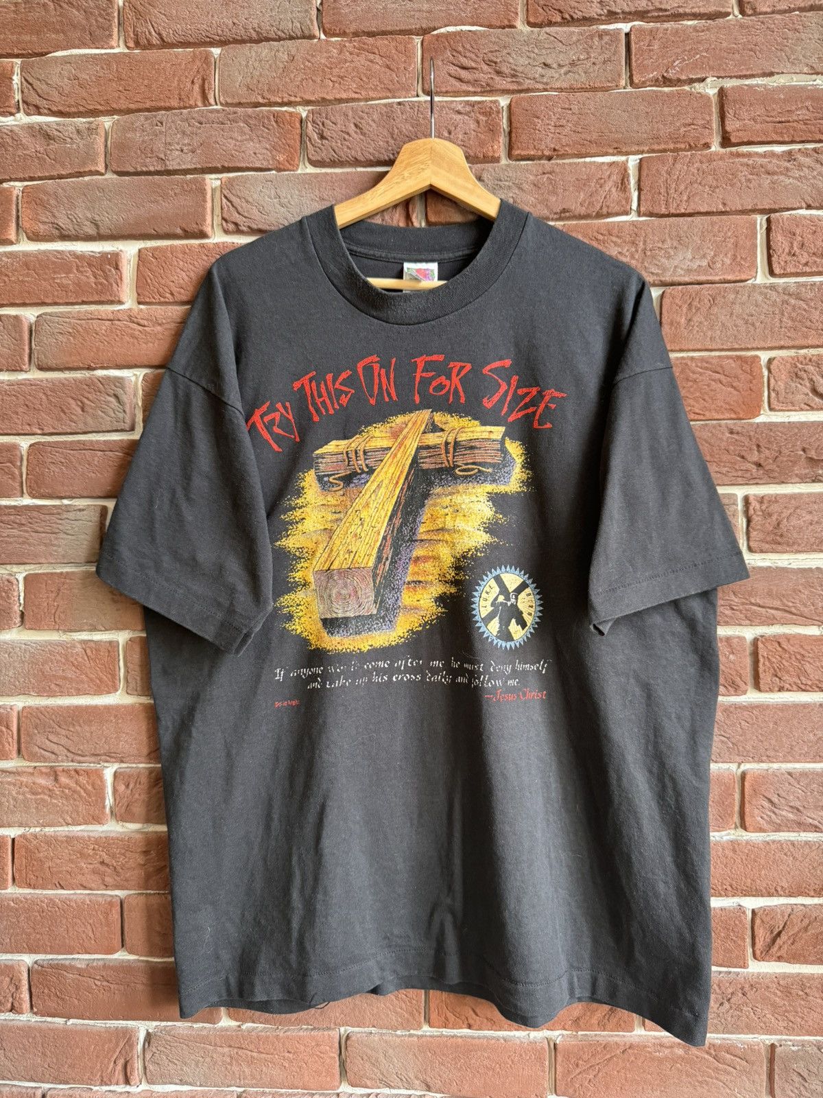 Vintage Vintage 90s Epistles Jesus Christ Cross Try This On Tee XL Size US XL / EU 56 / 4 - 1 Thumbnail