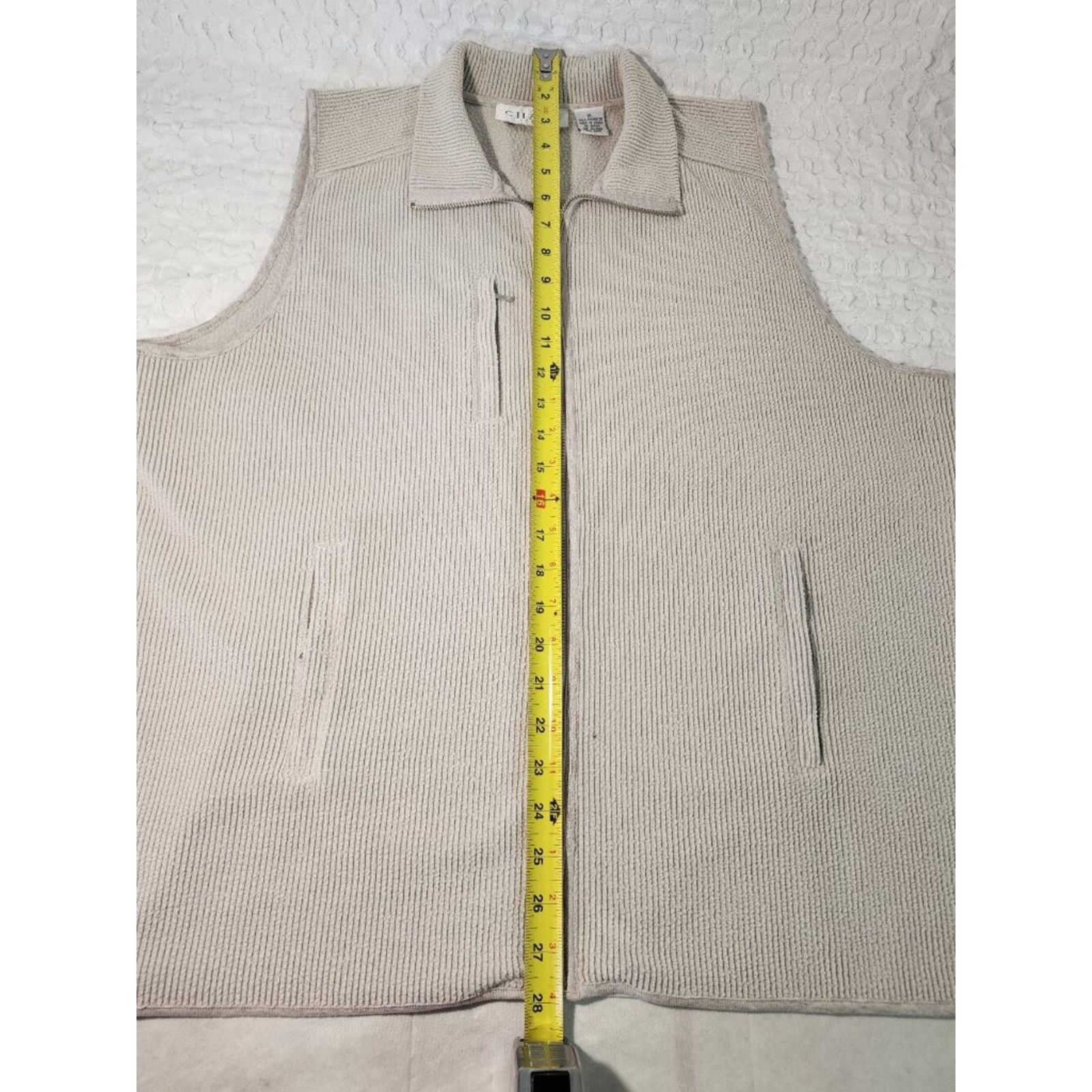 Chaps Chaus Sport Vintage XL Women's Beige Ribbed Vest Size XL / US 12-14 / IT 48-50 - 5 Thumbnail