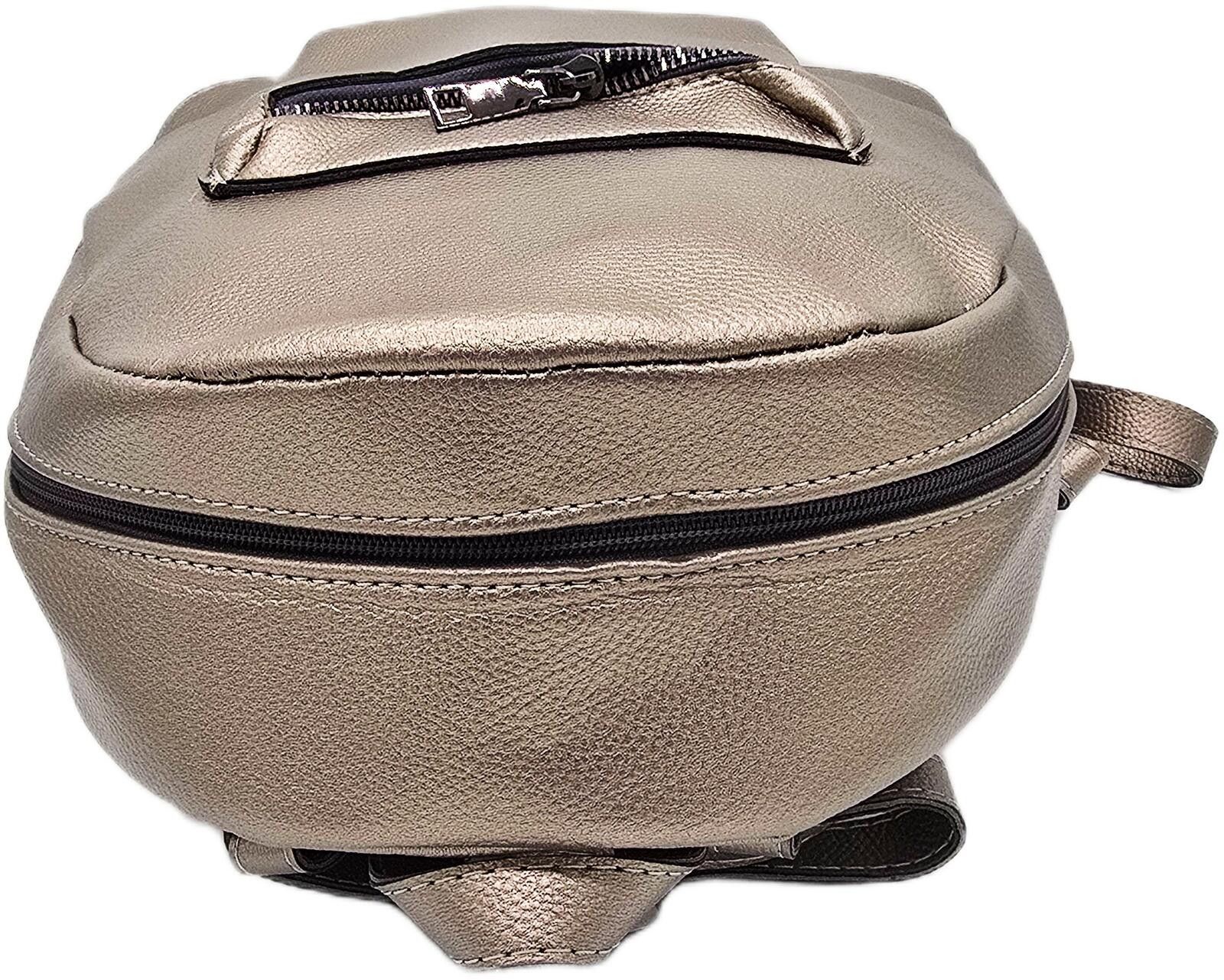 Other Metallic Taupe Backpack with Front Zipper Pocket Size ONE SIZE - 4 Thumbnail