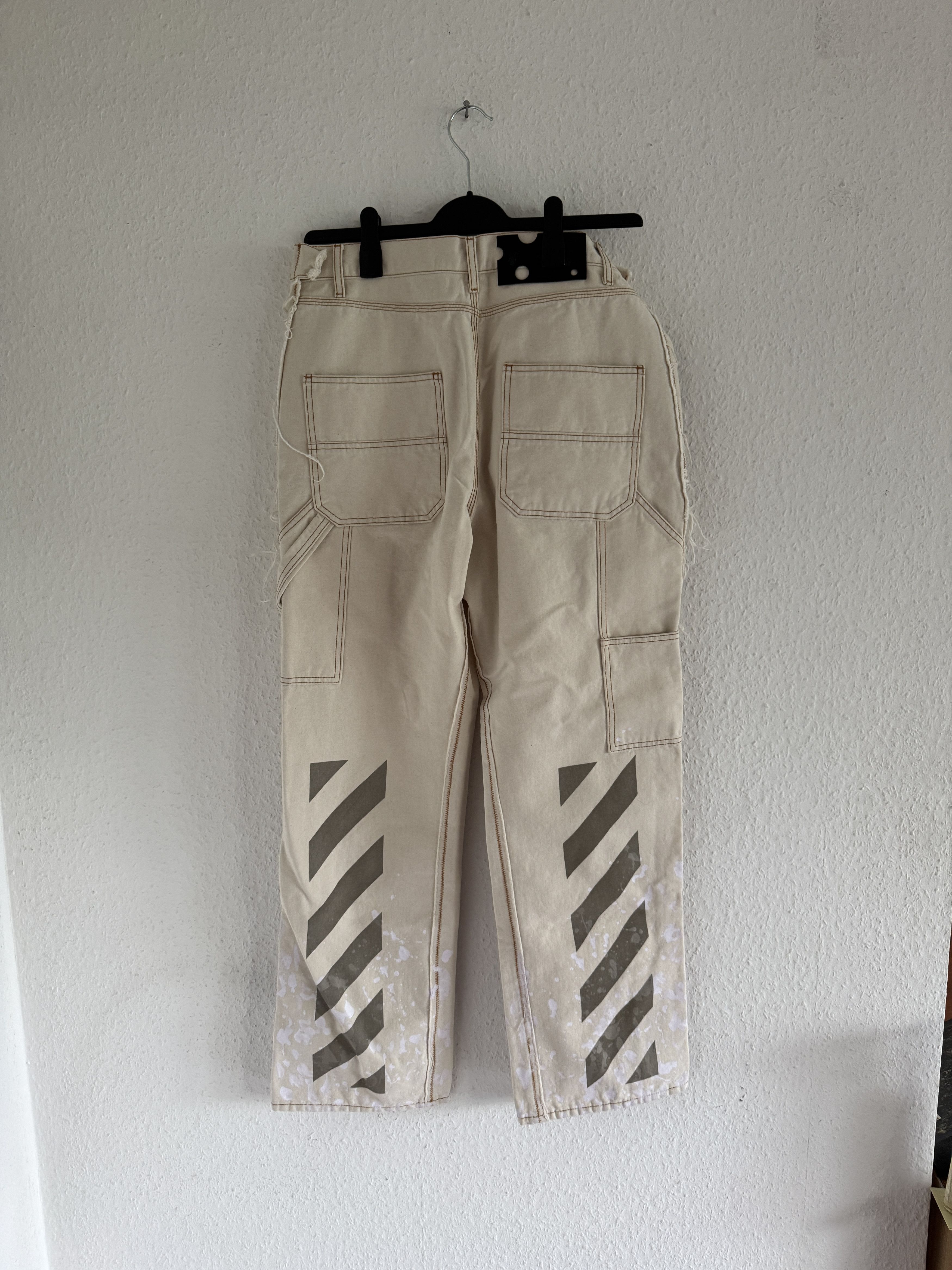 Off-White Beige Reconstructed Double Knee Carpenter Pants Size US 34 / EU 50 - 8 Thumbnail