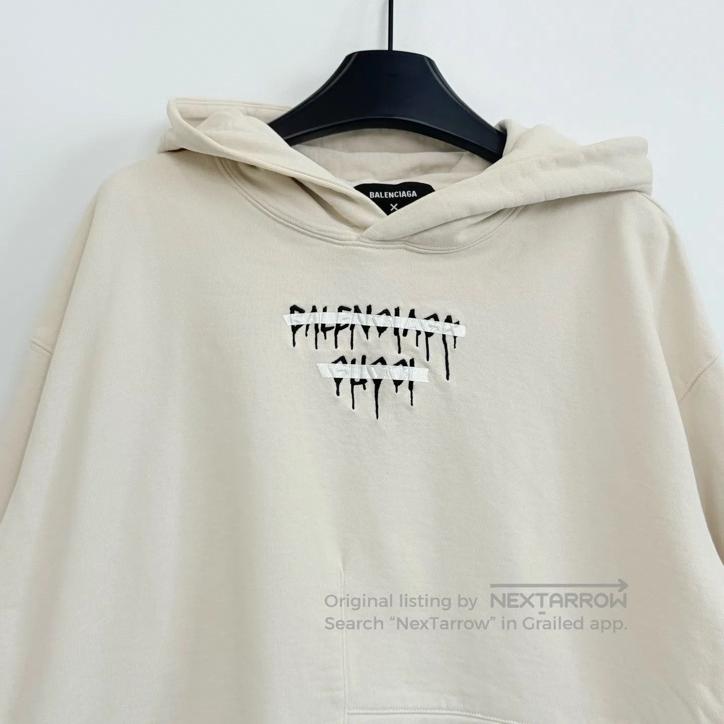 Gucci Guicci Beige Glaze Tear Logo Side-Zip Hooded Sweatshirt| Size US XS / EU 42 / 0 - 2 Thumbnail