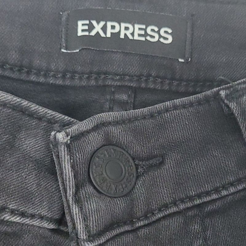 Express Express Mens 32x32 Stretch Spandex Black Skinny Denim Jeans Size US 32 / EU 48 - 4 Thumbnail
