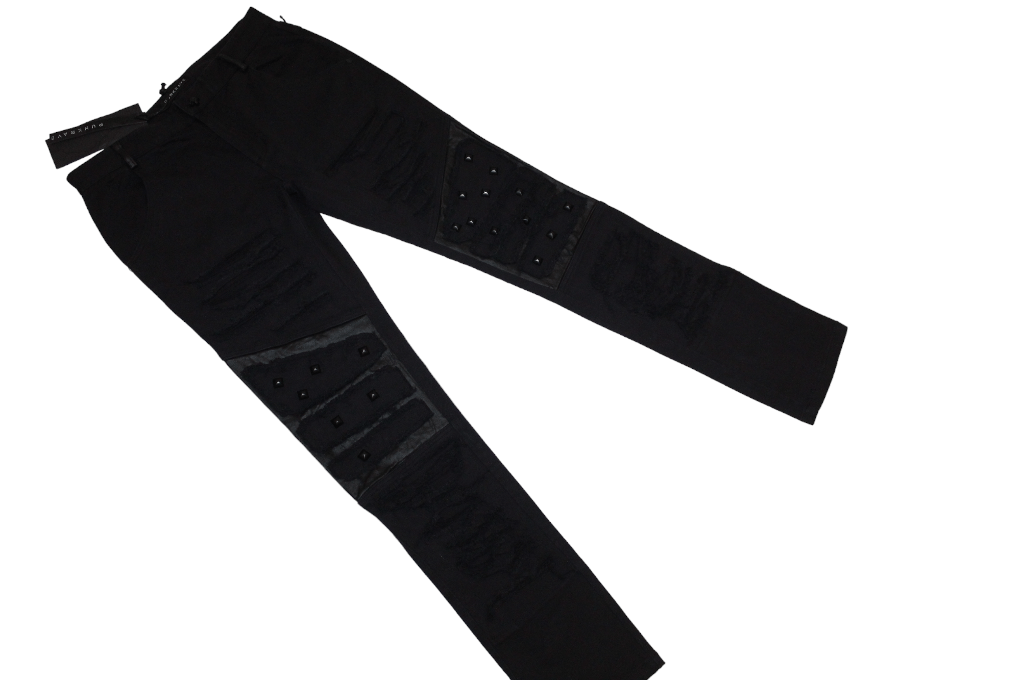 If Six Was Nine Y2K 💥 PUNK RAVE rips studded steampunk seditionaries jeans Size US 34 / EU 50 - 4 Thumbnail