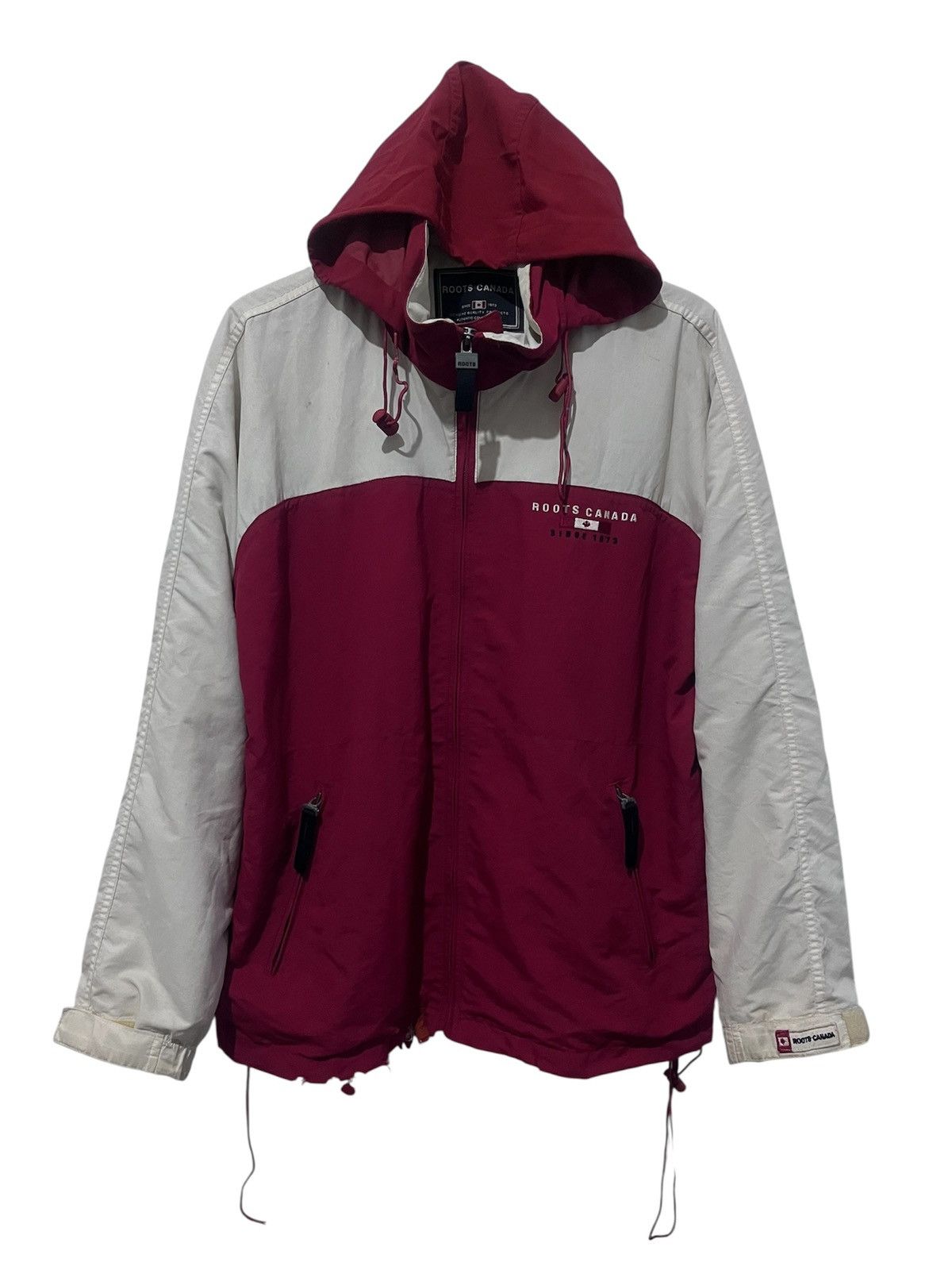 Roots Roots Canada Vintage Hooded Windbreaker Jacket Size US XL / EU 56 / 4 - 1 Thumbnail