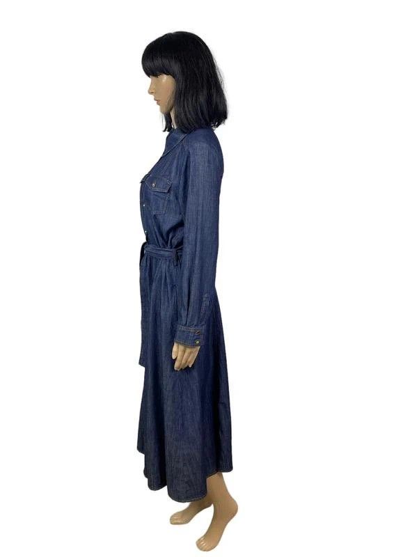 Other Iblues Denim Cotton Maxi Dress Belted size GB12 US8 Size S / US 4 / IT 40 - 3 Thumbnail