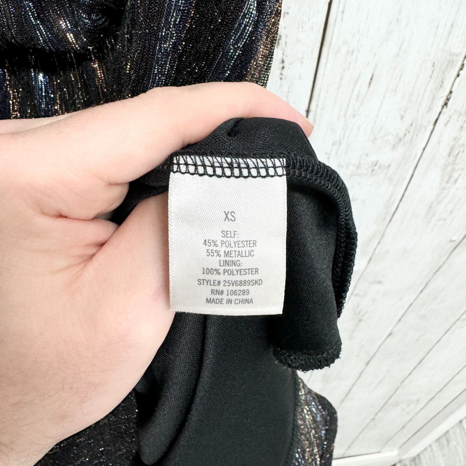 Other Francescas XS Sparkly Spaghetti Black Gold Cocktail NWT Size XS / US 0-2 / IT 36-38 - 5 Thumbnail