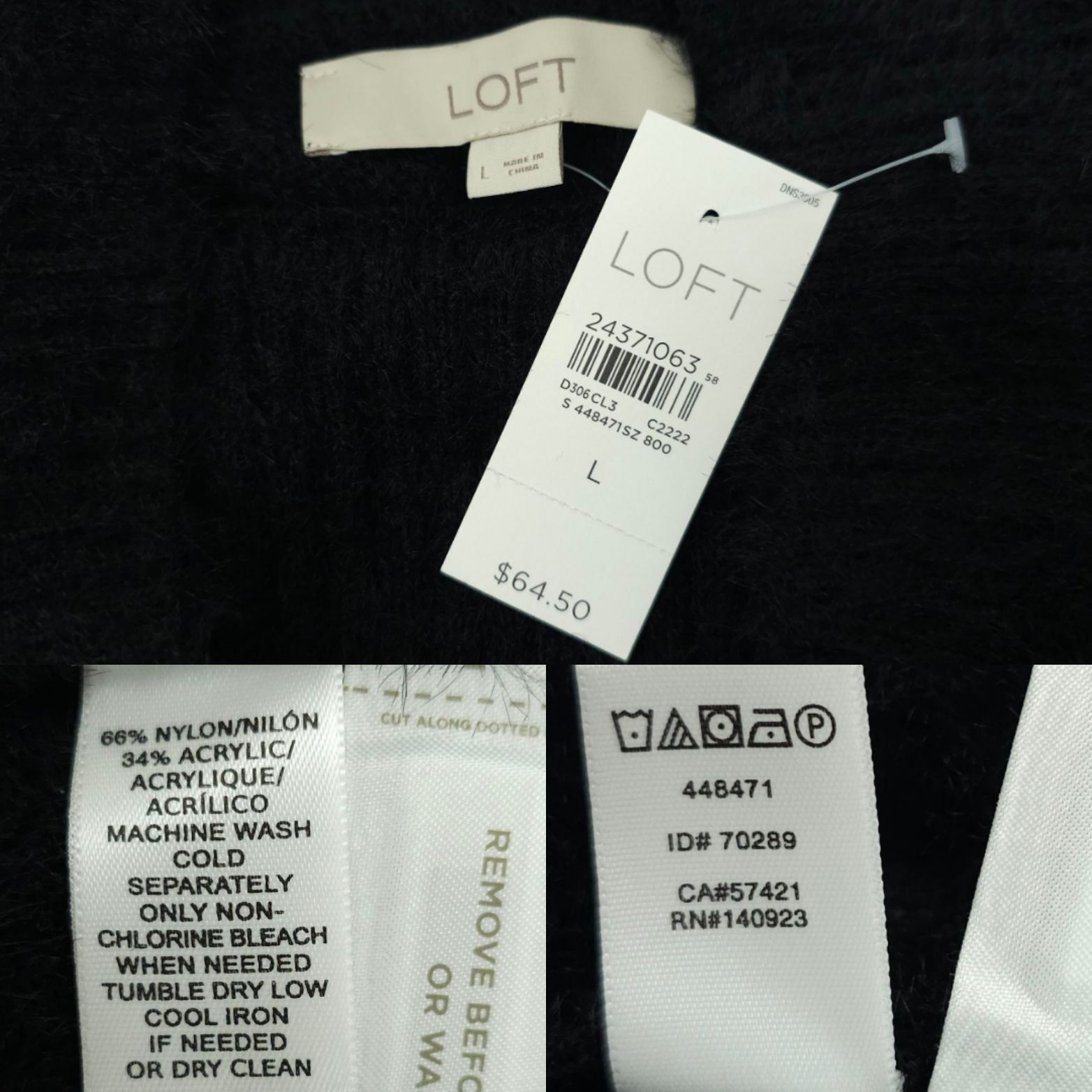 Loft Loft Sweater Fuzzy Womens L Pullover Ribbed Wide Mock Neck E Size L / US 10 / IT 46 - 7 Thumbnail