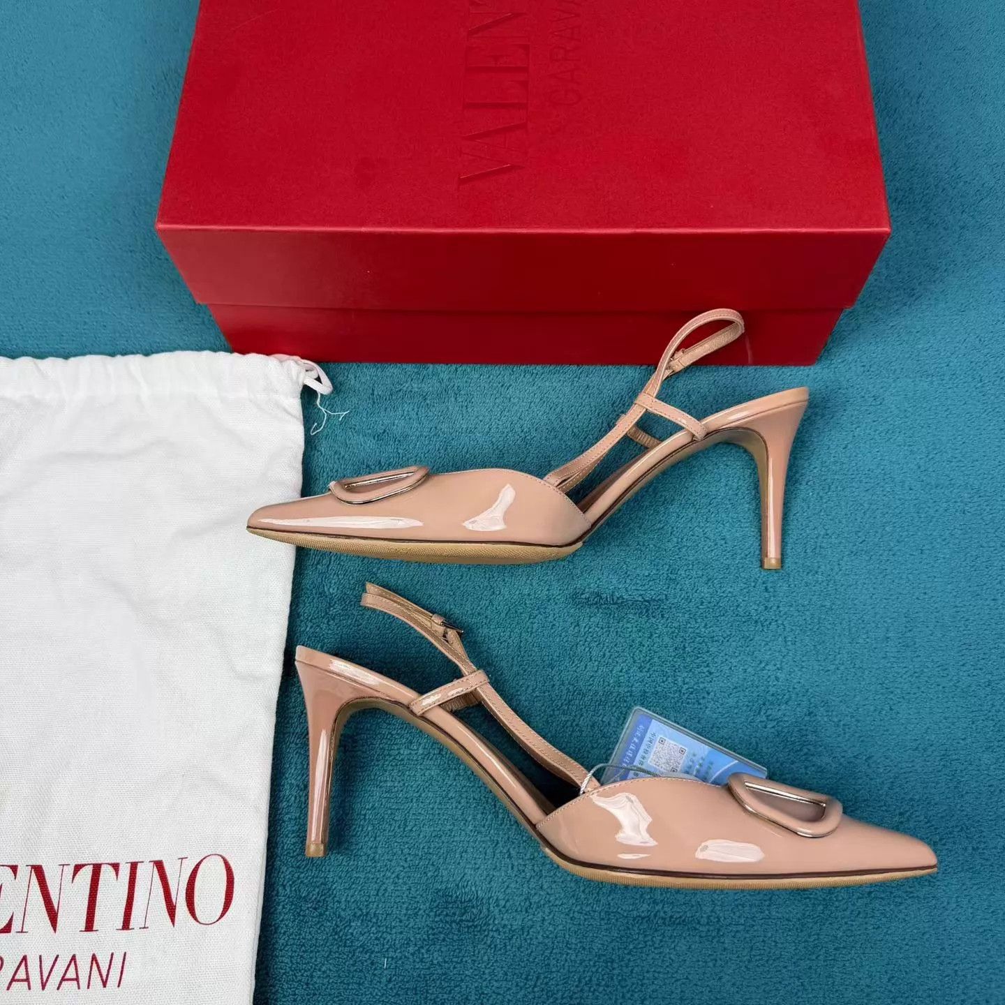 Valentino Valentino Patent Back-Lace Stiletto Cinnamon Pink Size US 8 / IT 38 - 3 Thumbnail